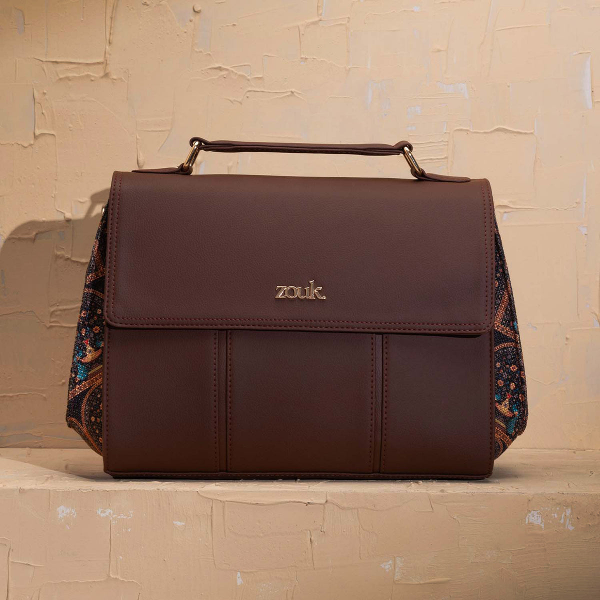 Rhea Kapoor Satchel Bag - Royal Indian Peacock Motif
