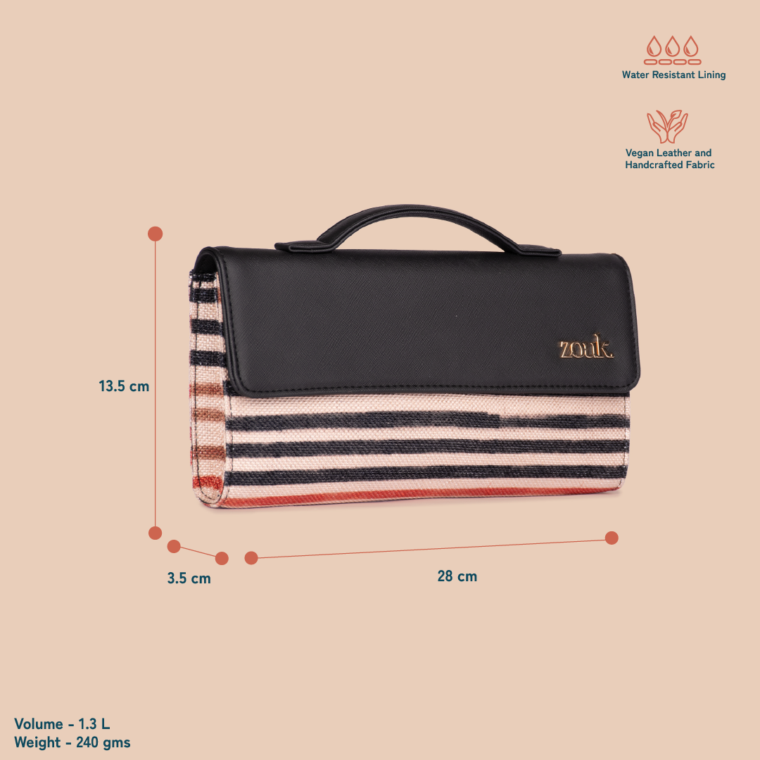 Rhea Kapoor Clutch - Qutub Stripes