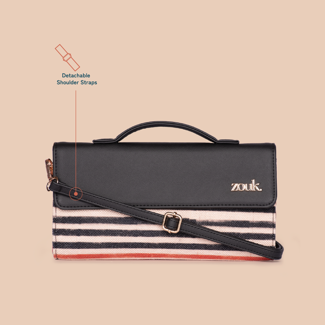 Rhea Kapoor Clutch - Qutub Stripes