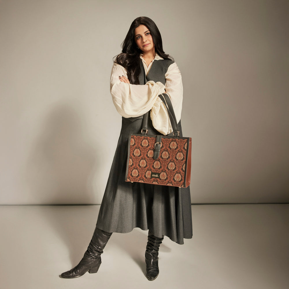 ZIP-Rhea Kapoor Office Bag - Jodhpur Damask