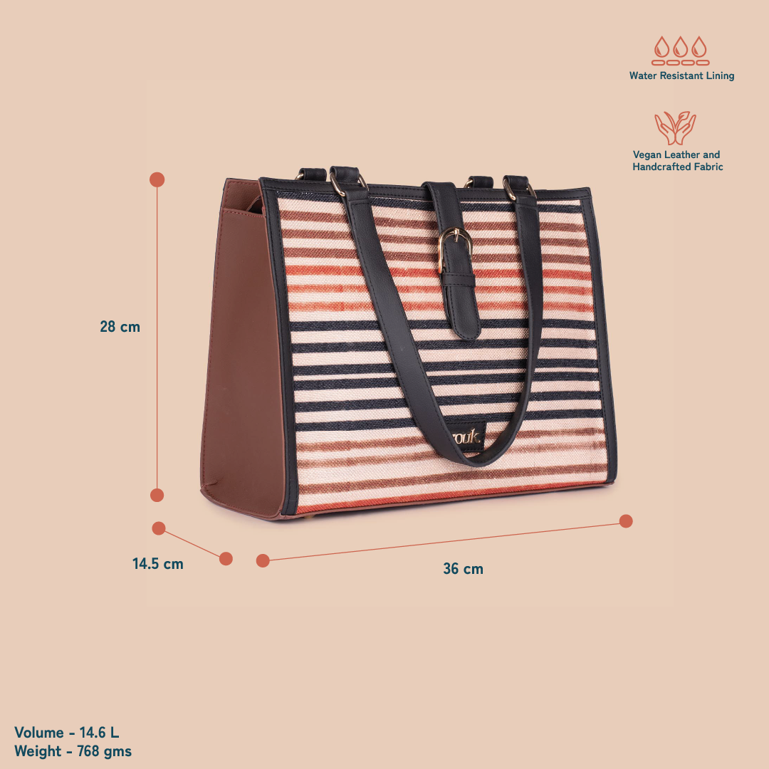 ZIP-Rhea Kapoor Office Bag - Qutub Stripes