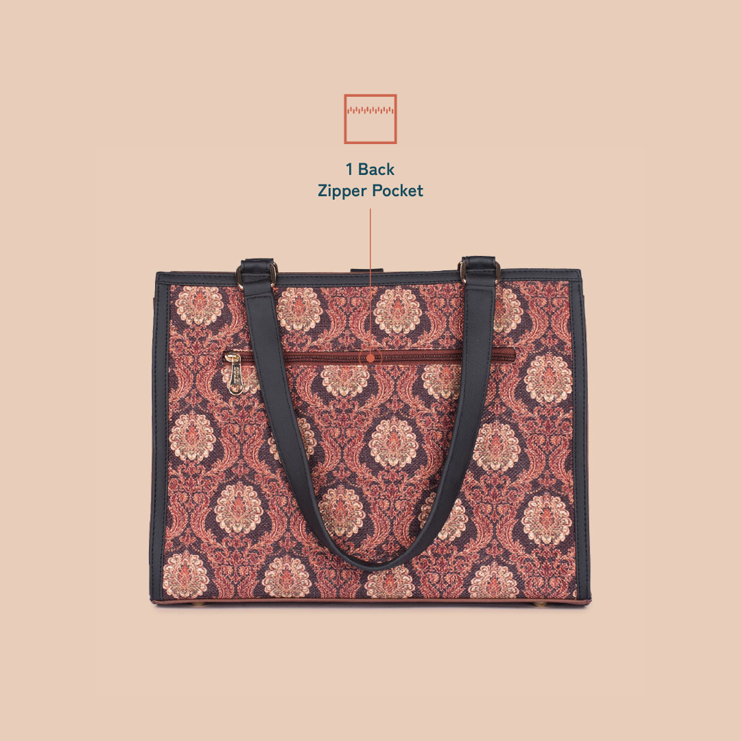 ZIP-Rhea Kapoor Office Bag - Jodhpur Damask