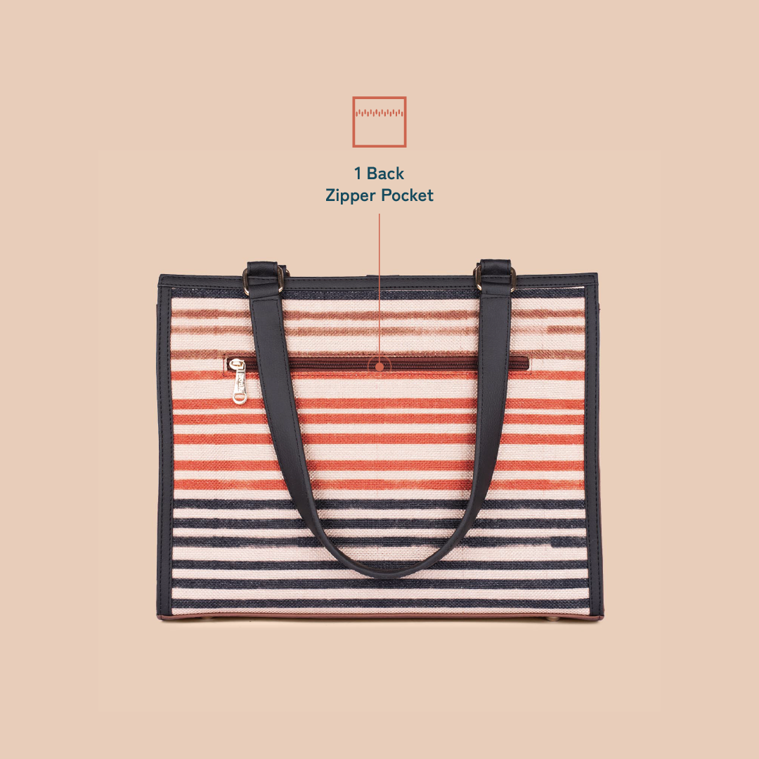 ZIP-Rhea Kapoor Office Bag - Qutub Stripes