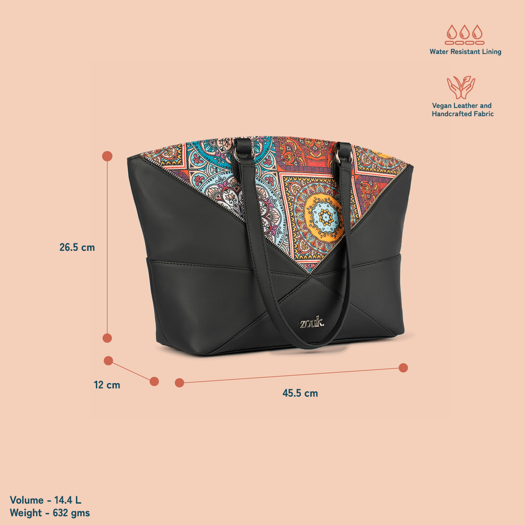 ZIP-Rhea Kapoor Tote Bag - Multicolor Mandala Print