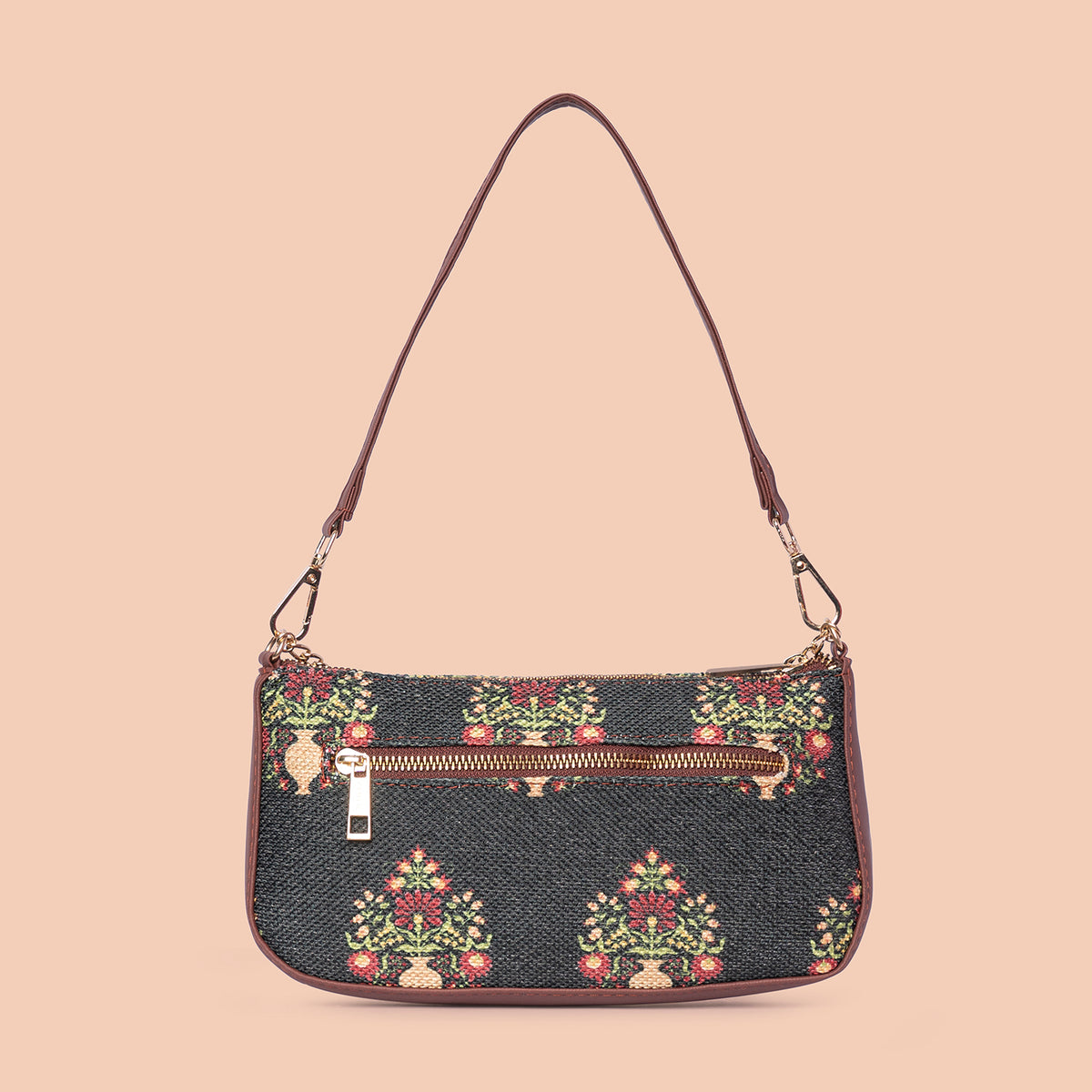Royal Green Mogra Print Baguette