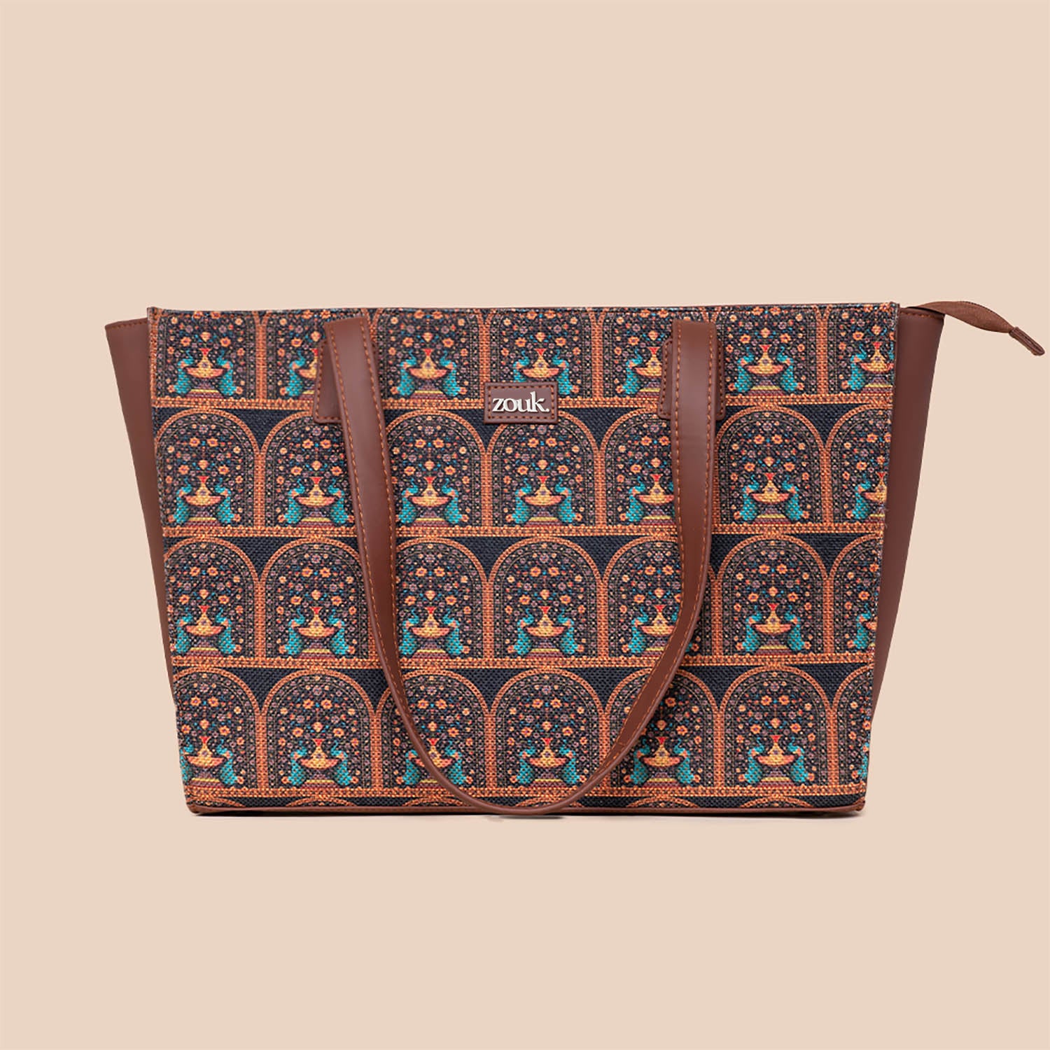 Royal Indian Peacock Motif Office Tote Bag