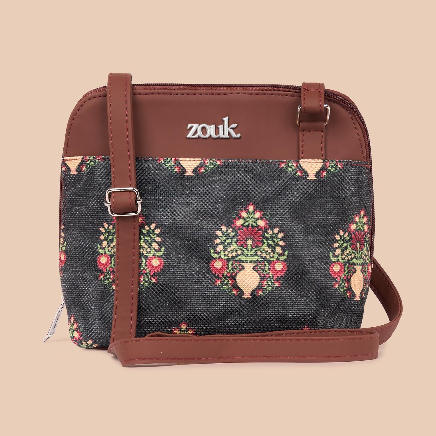 Royal Green Mogra Print OOO Sling Bag
