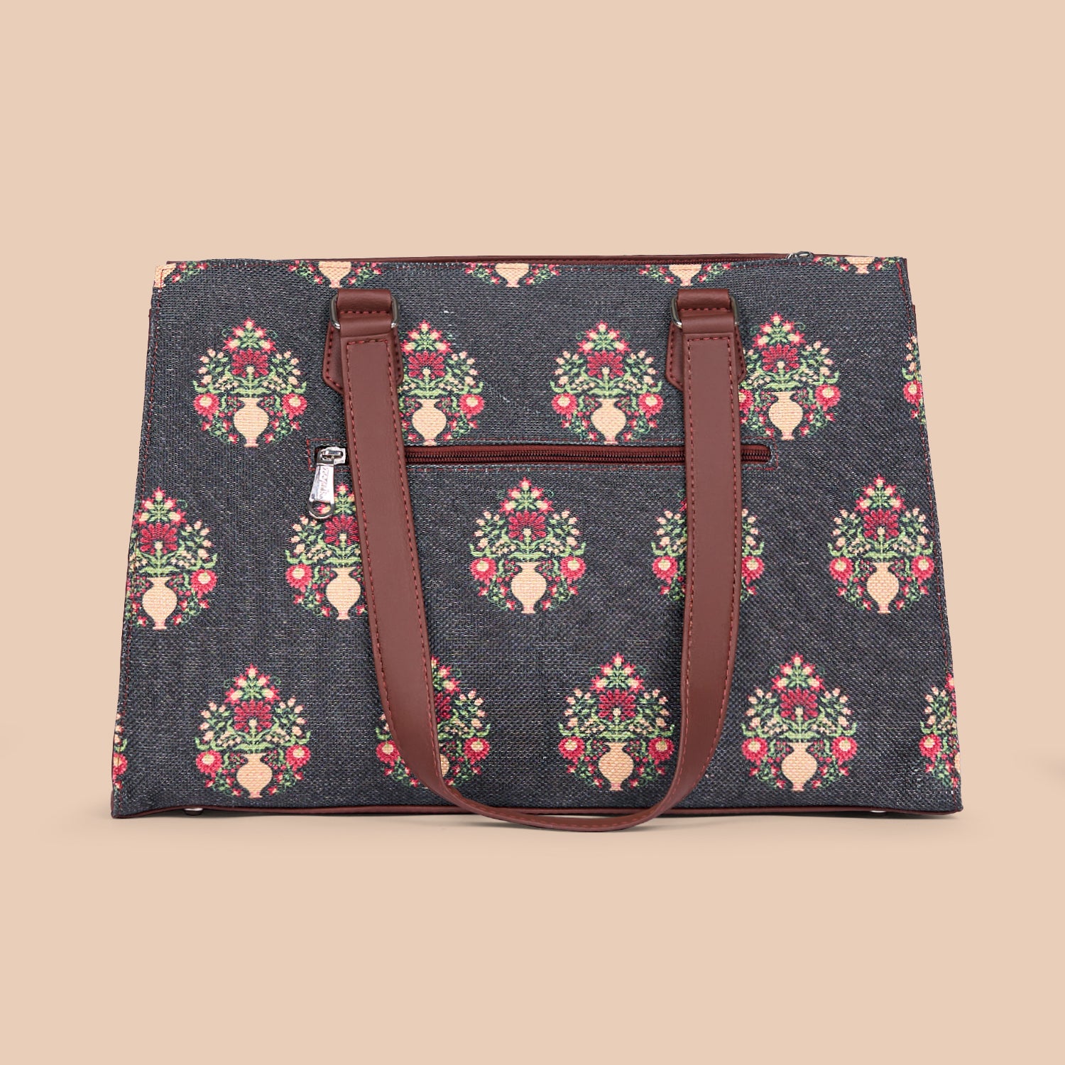 Royal Green Mogra Print Statement Business Bag