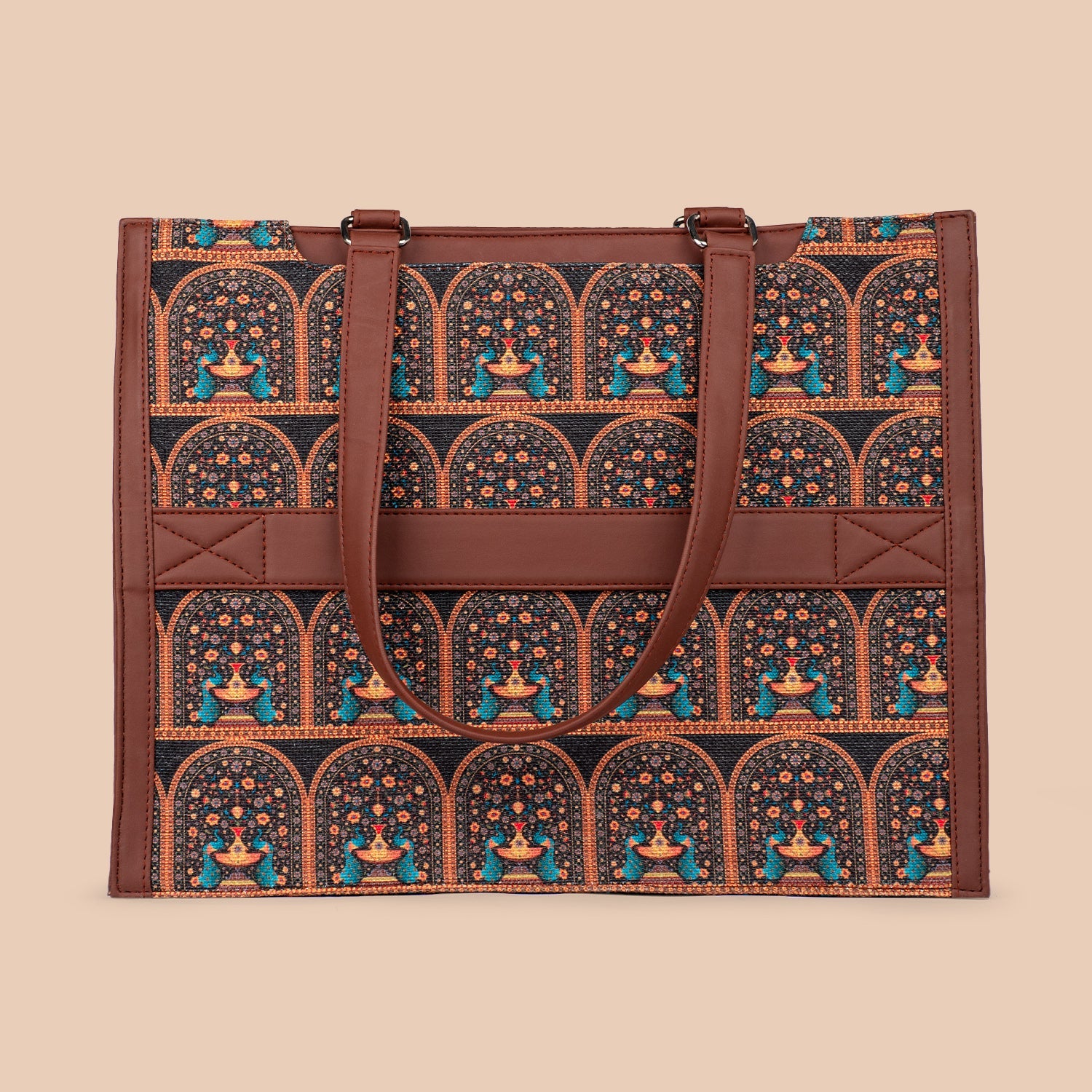 Royal Indian Peacock Motif Boardroom Office Bag