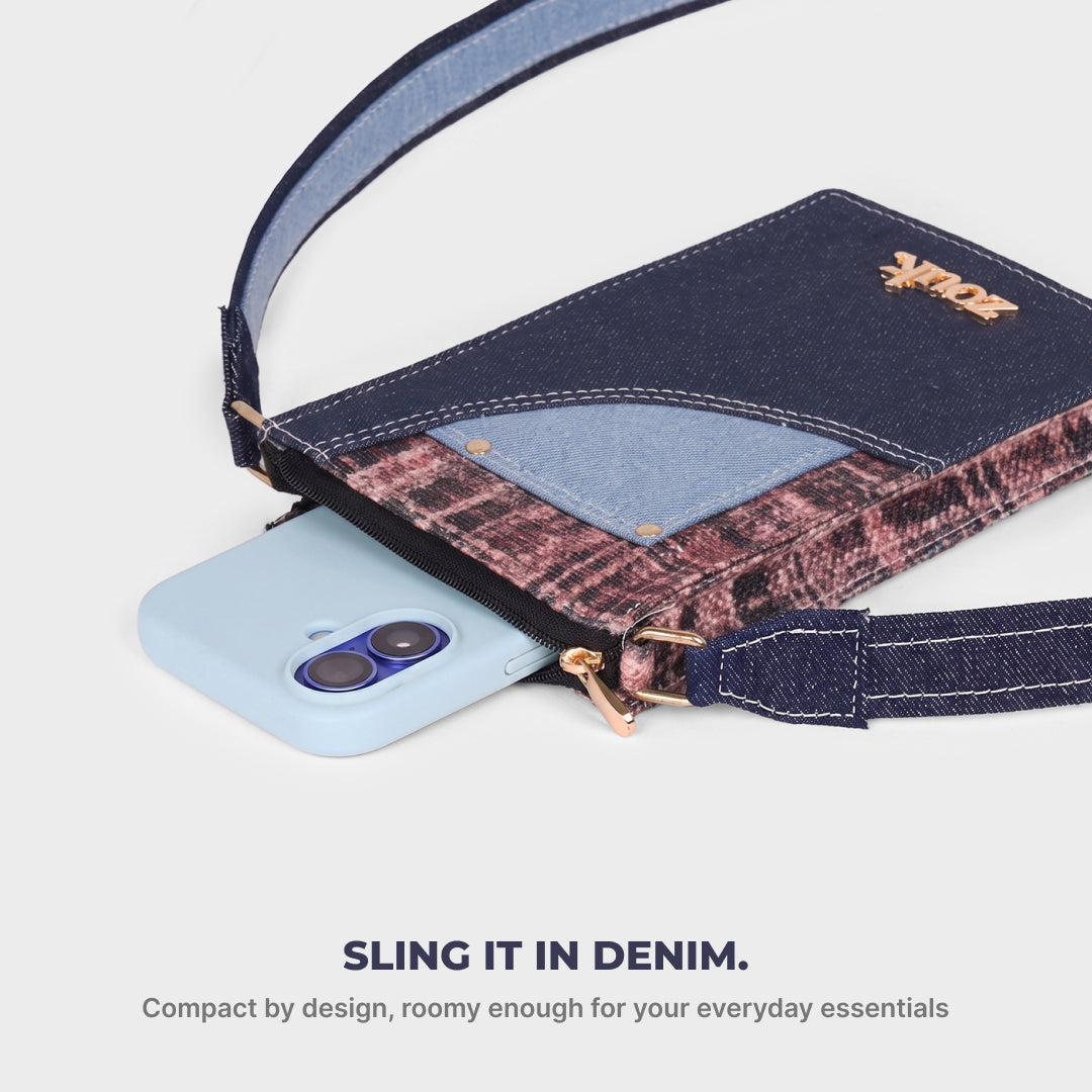 Rumi Phone Sling Cashmere Noir (Pink)