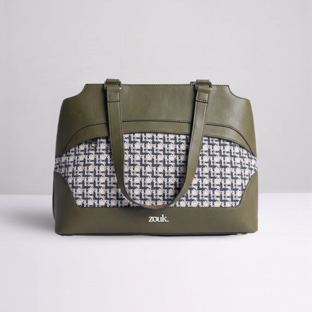 Carter Checks Studio Office Bag (Olive)