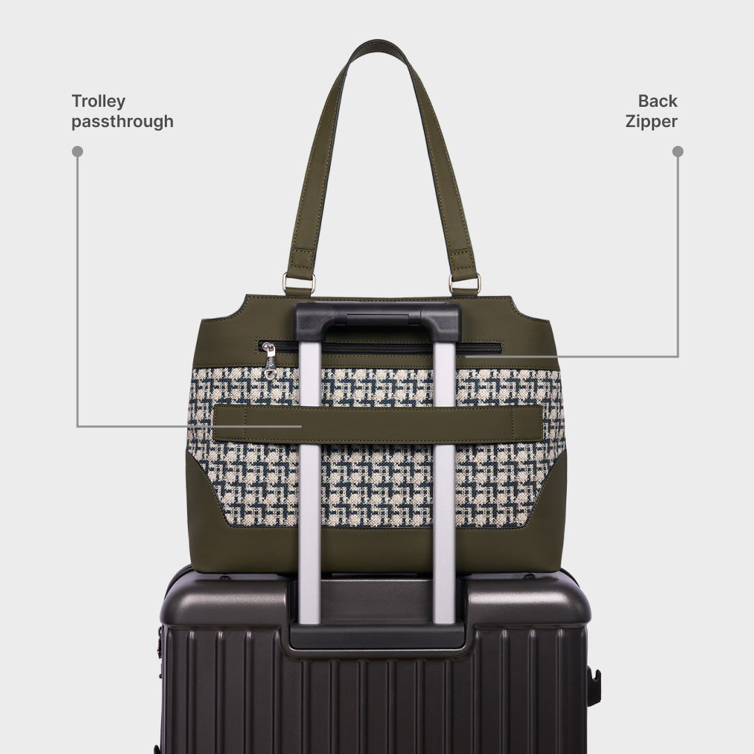 Carter Checks Studio Office Bag (Olive)