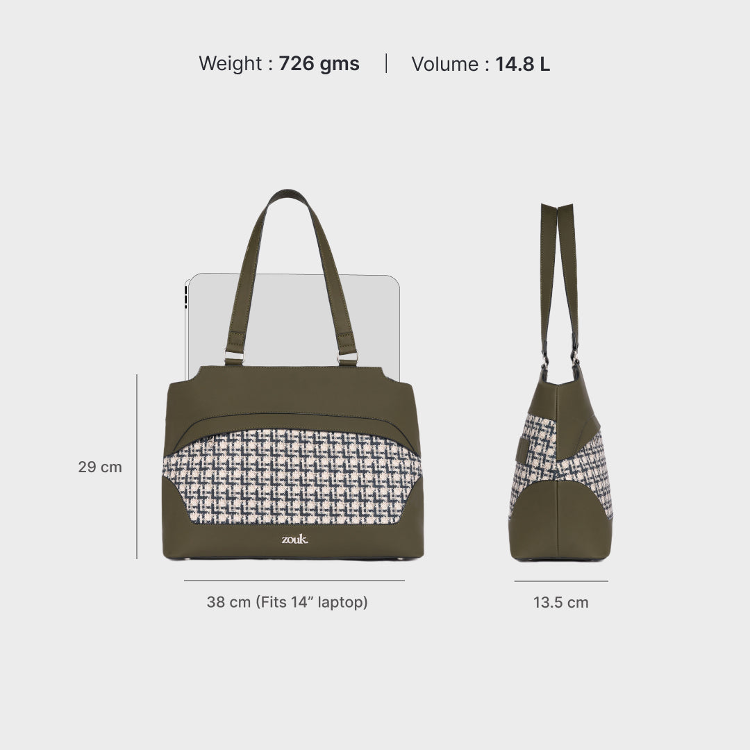 Carter Checks Studio Office Bag (Olive)
