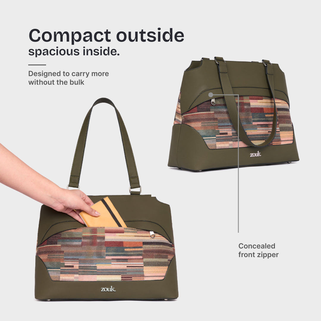 Chettinad Contour Studio Office Bag (Olive)