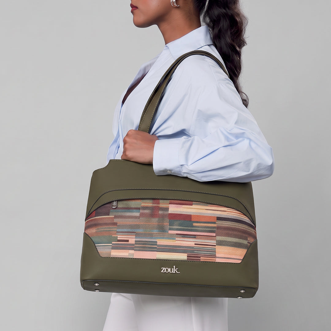 Chettinad Contour Studio Office Bag (Olive)