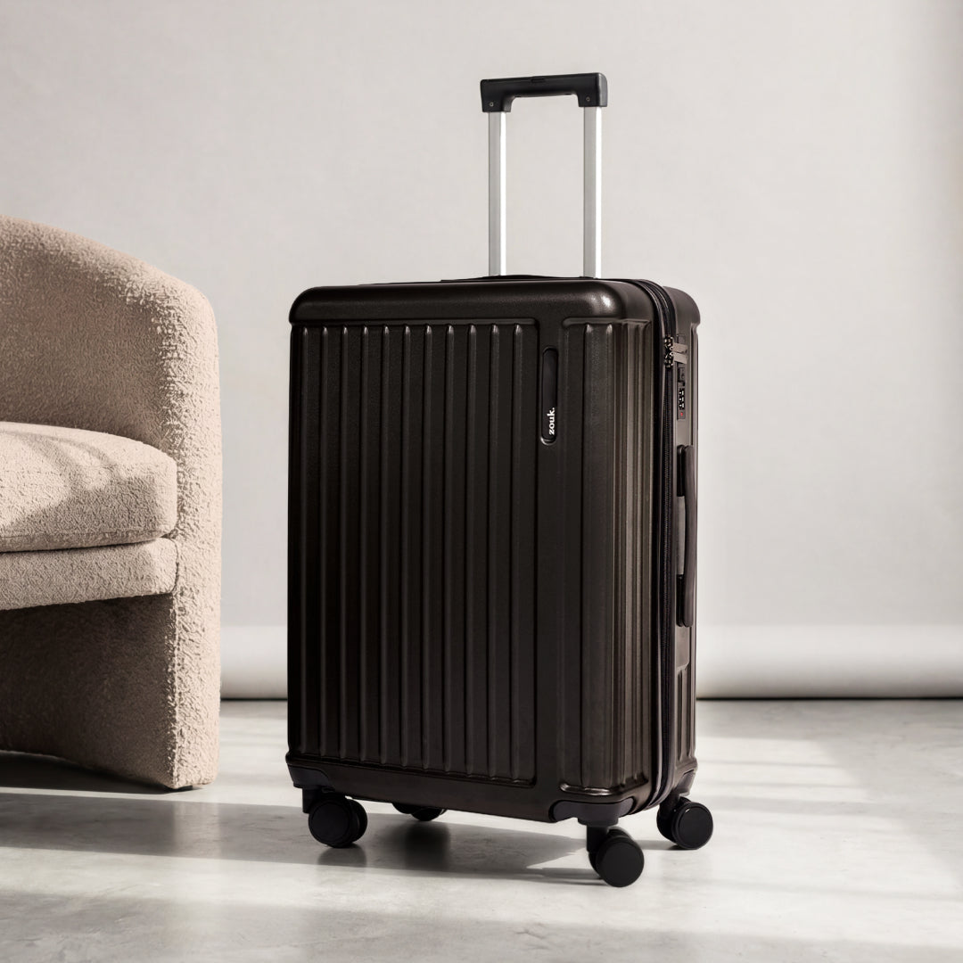 Charcoal Grey Sahana Trolley Bag - Set of 2 (Cabin + Medium)