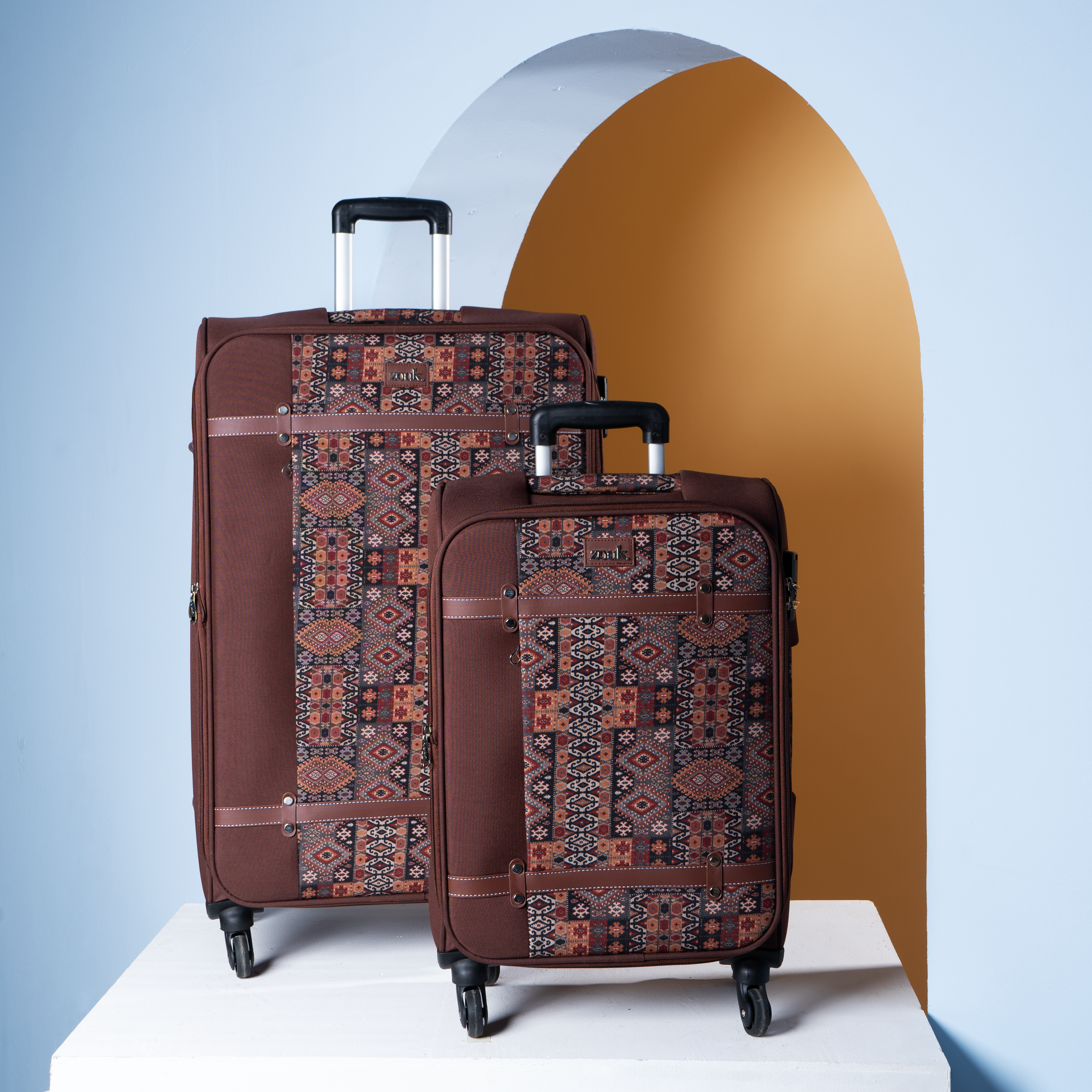 Banaras Elegance Saira Trolley Bag Combo (Cabin & Large)