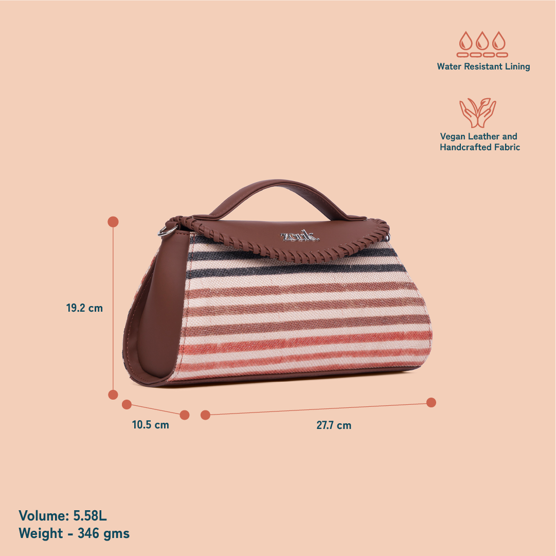 ZIP-Saisha Sling Bag - Qutub Stripes