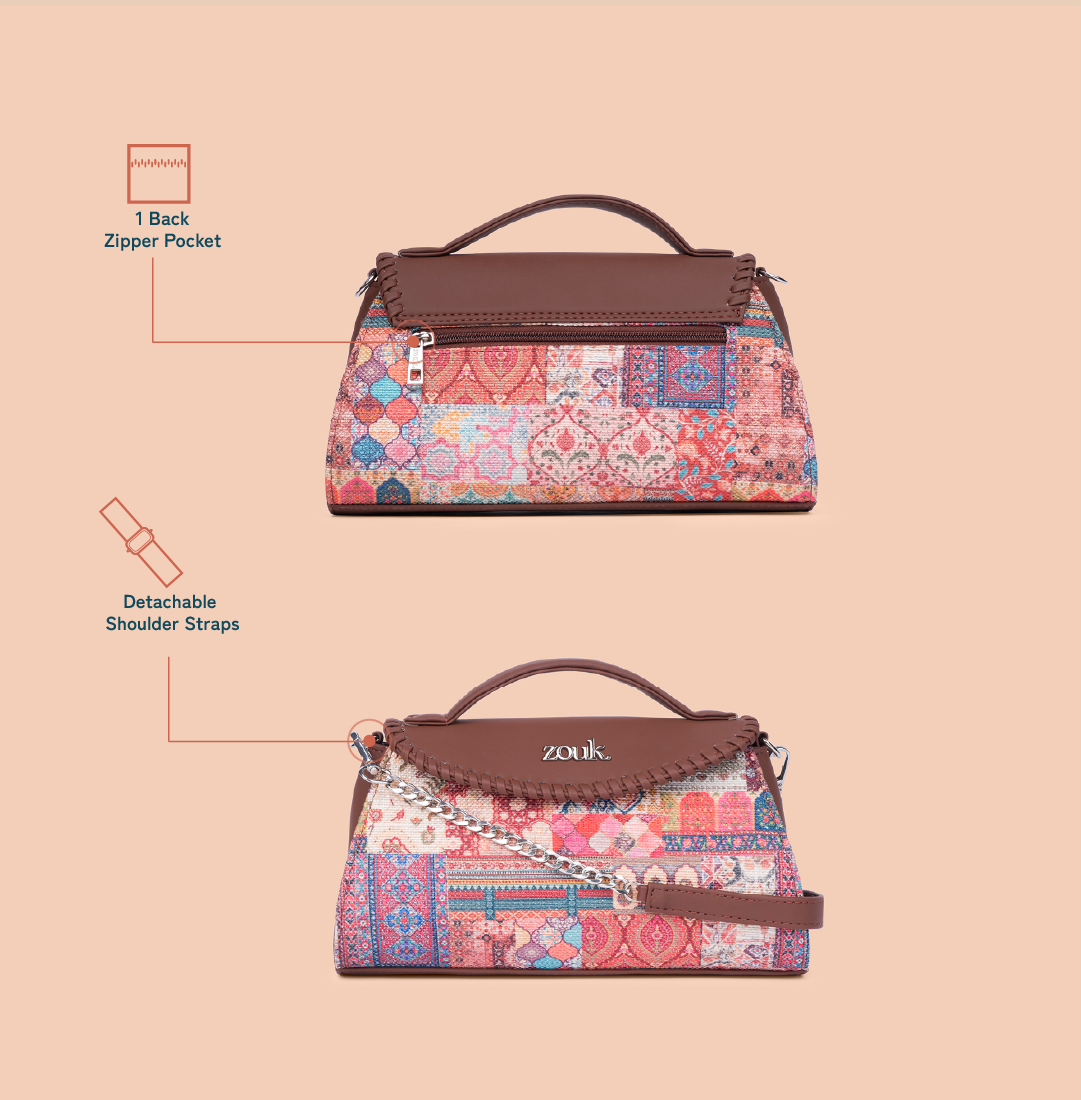 Saisha Sling Bag Kutch Gamthi & Zoe Sling Bag Bidri Kaiser Combo