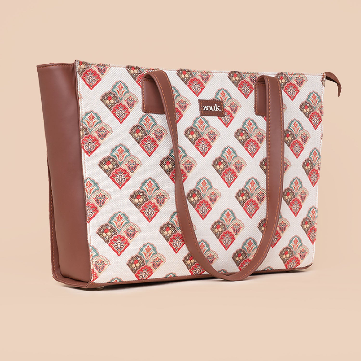 Seashell Motif White Office Tote Bag