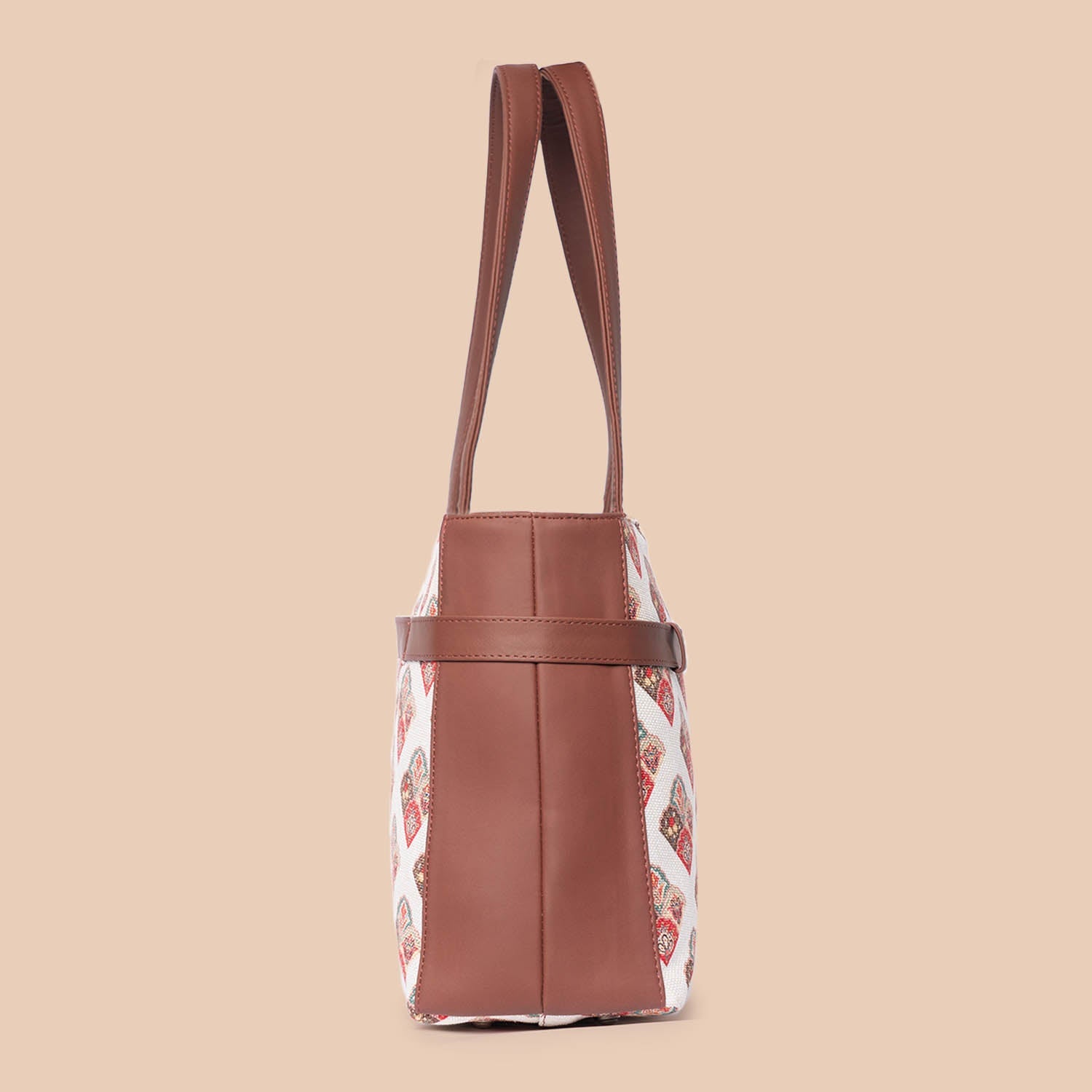 Seashell Motif White Statement Office Bag