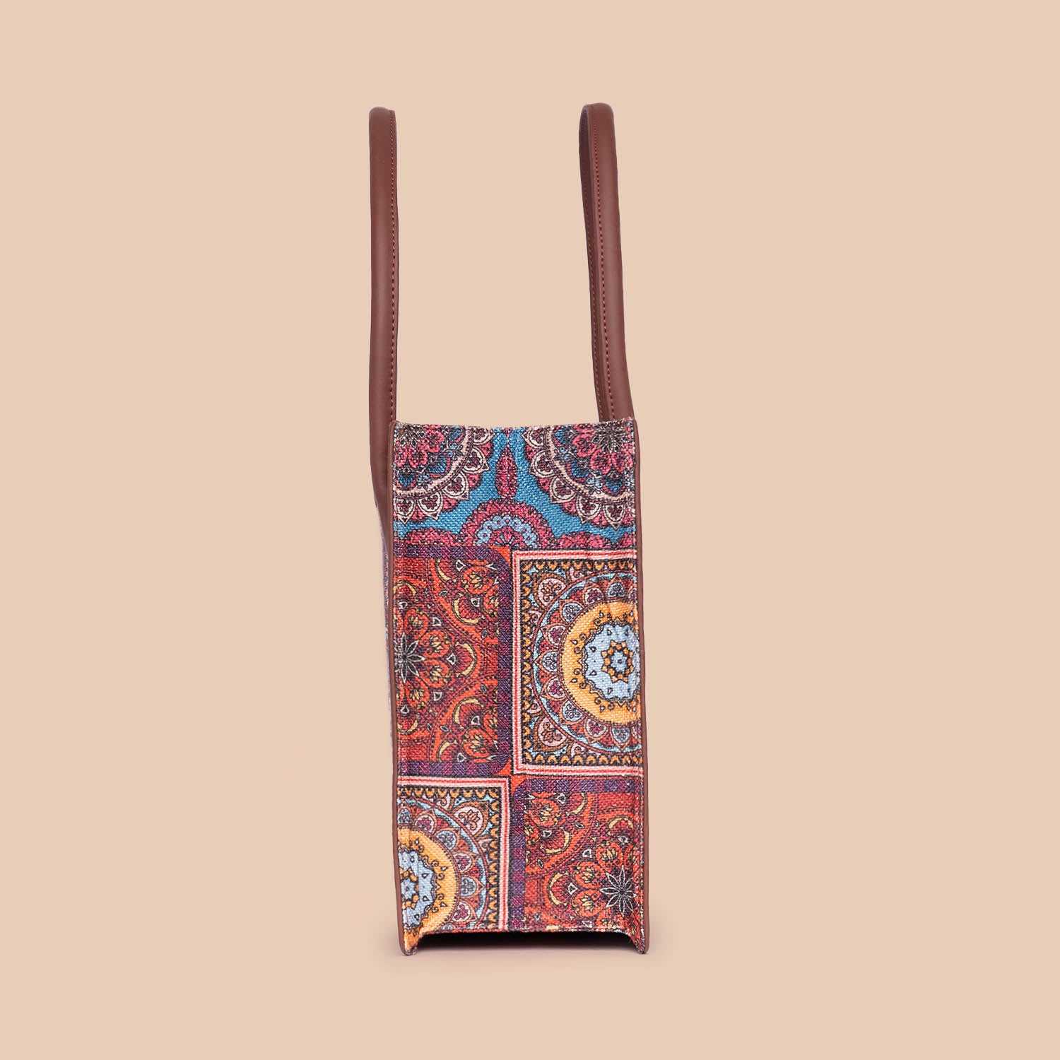 Multicolor Mandala Print Book Tote