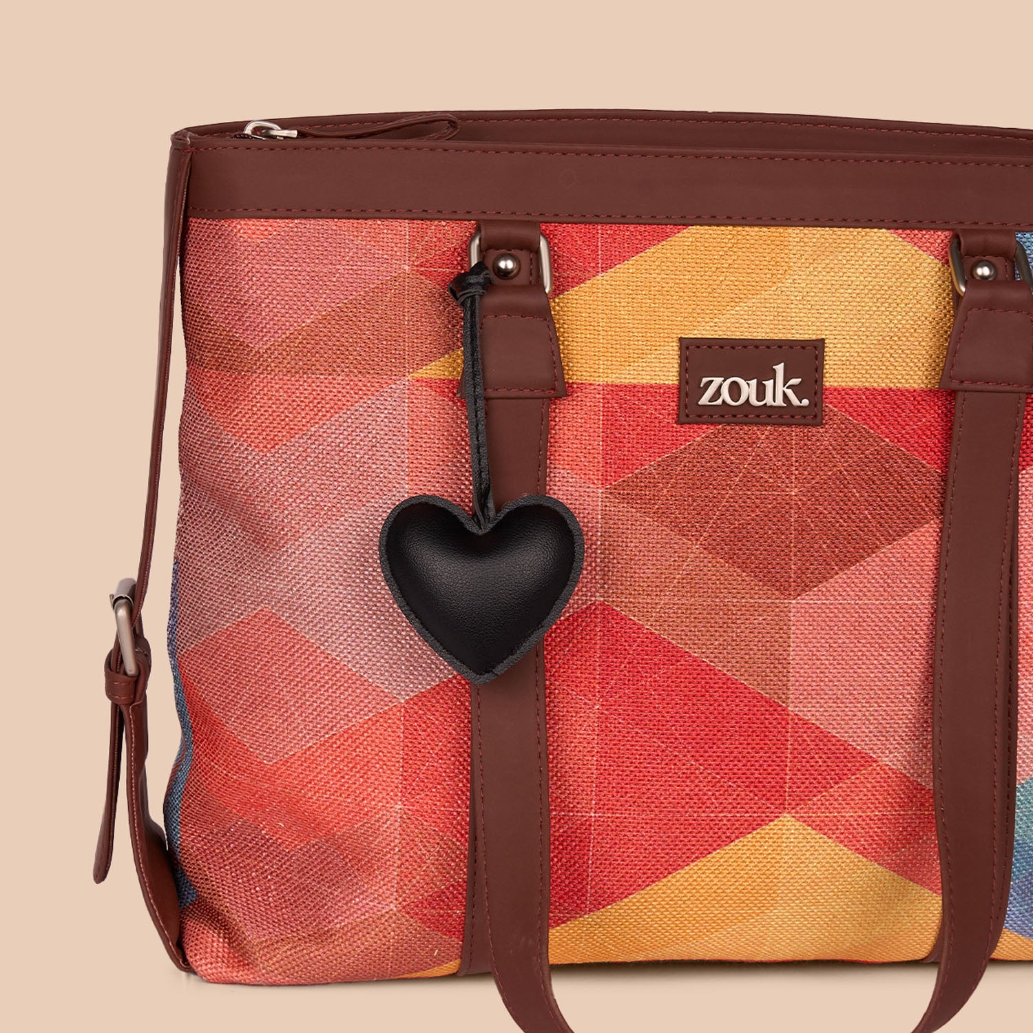 Small Heart Bag Charm - Black