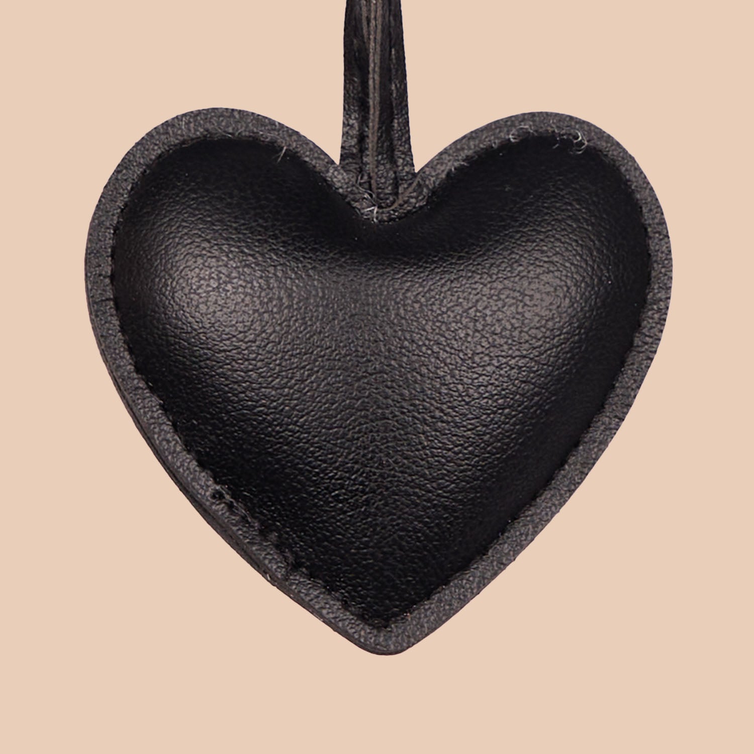 Small Heart Bag Charm - Black