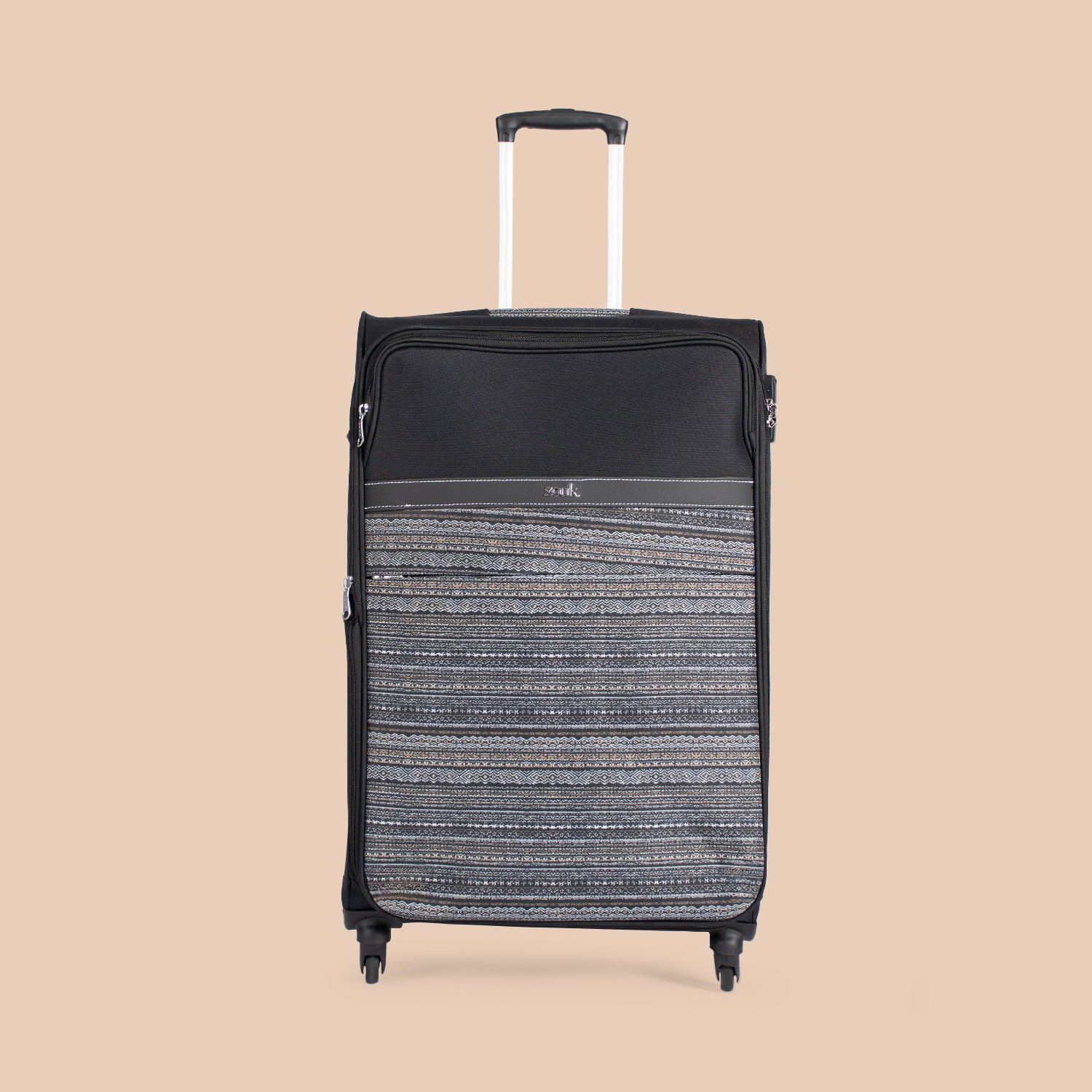 Odisha Ikat Avasa Trolley Bag (Black)