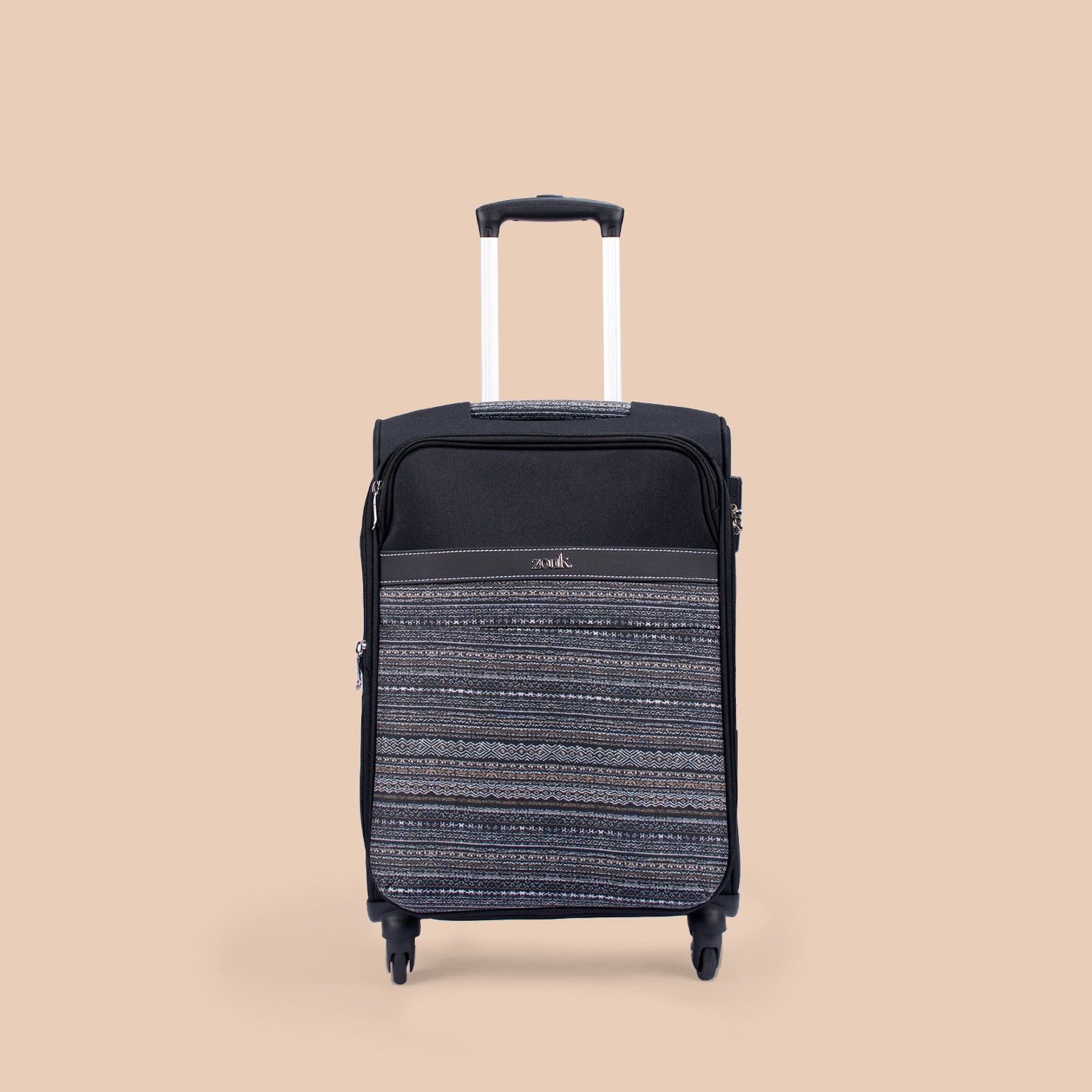 Odisha Ikat Avasa Trolley Bag (Black)