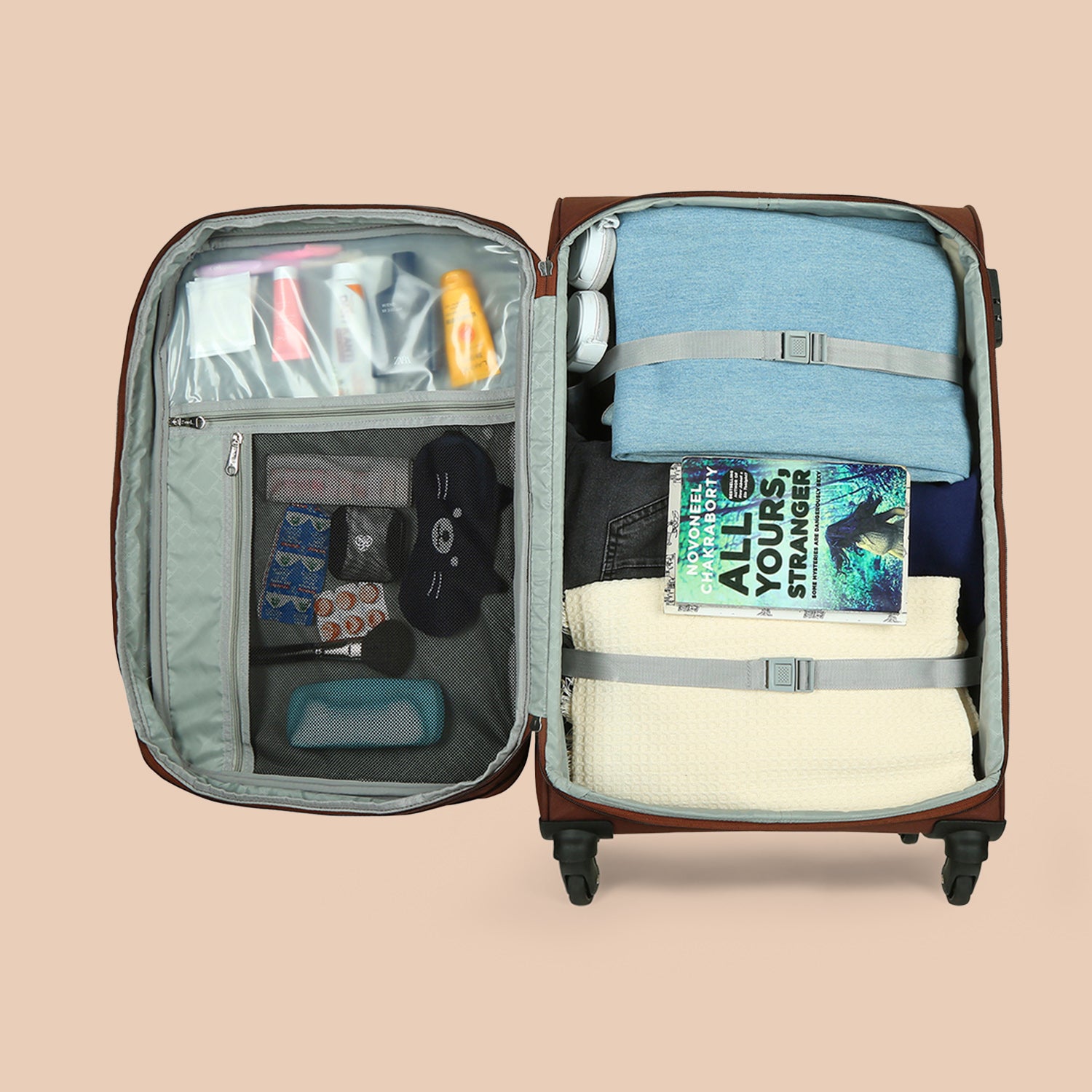 Qutub Stripes Avasa Trolley Bag Combo (Cabin & Medium)