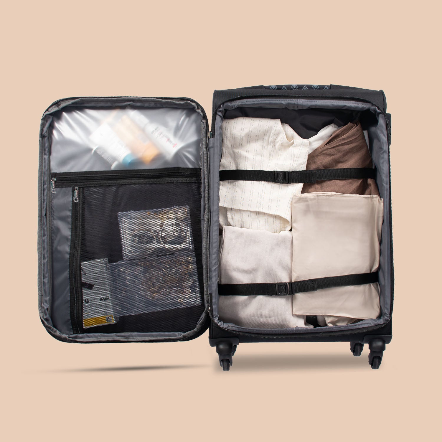 ZIP-Hyderabad Ikat Avasa Trolley Bag (Black)