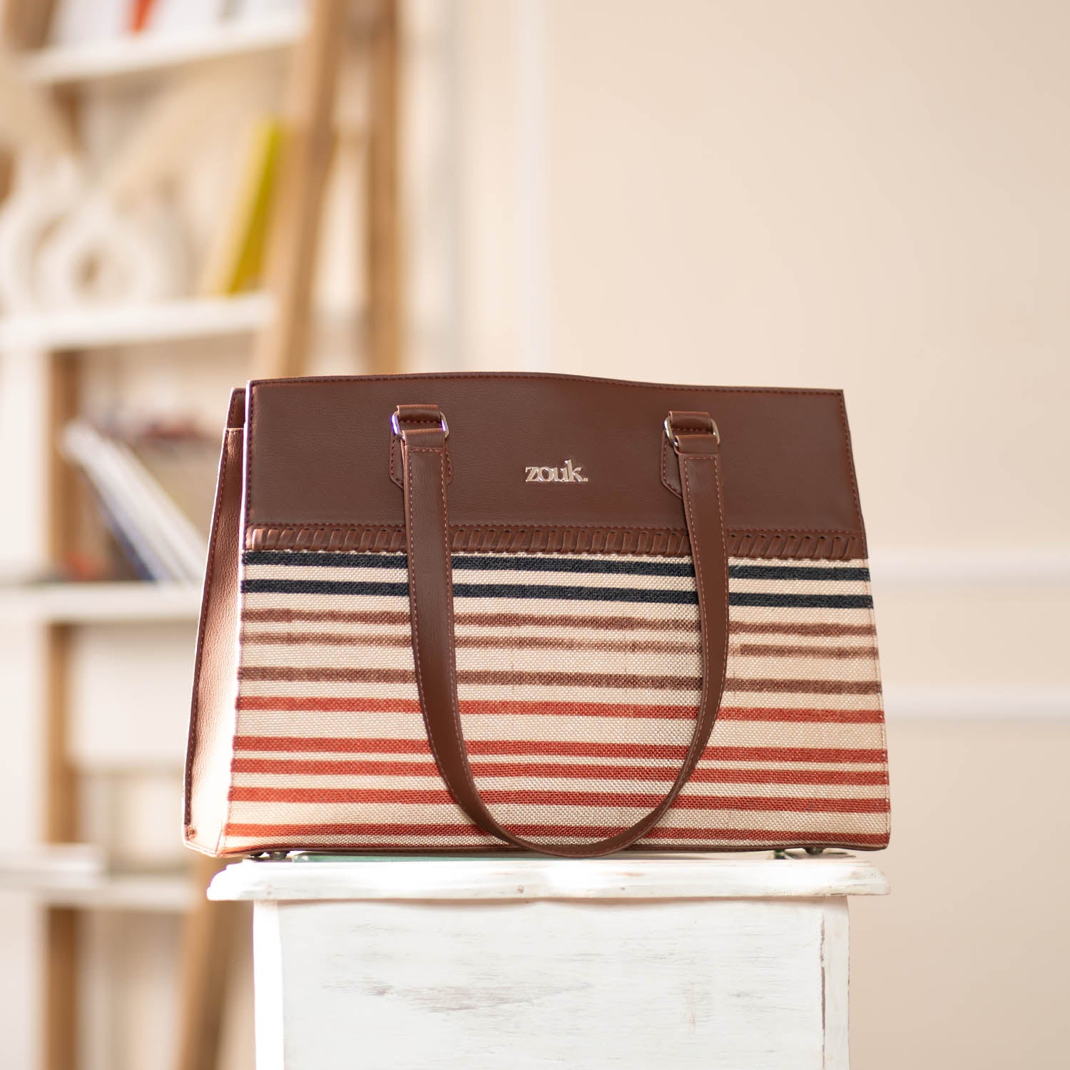 Qutub Stripes Statement Business Bag