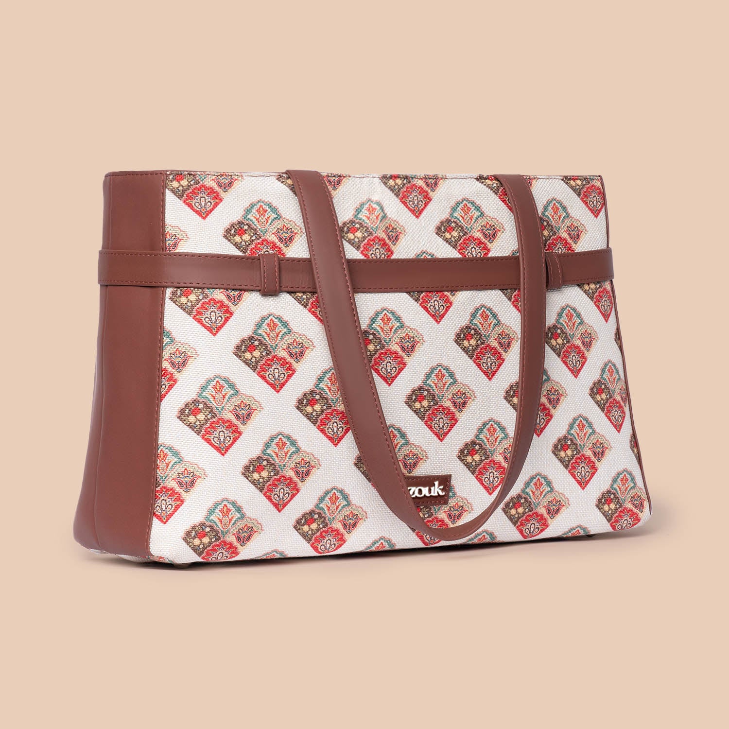 Seashell Motif White Statement Office Bag