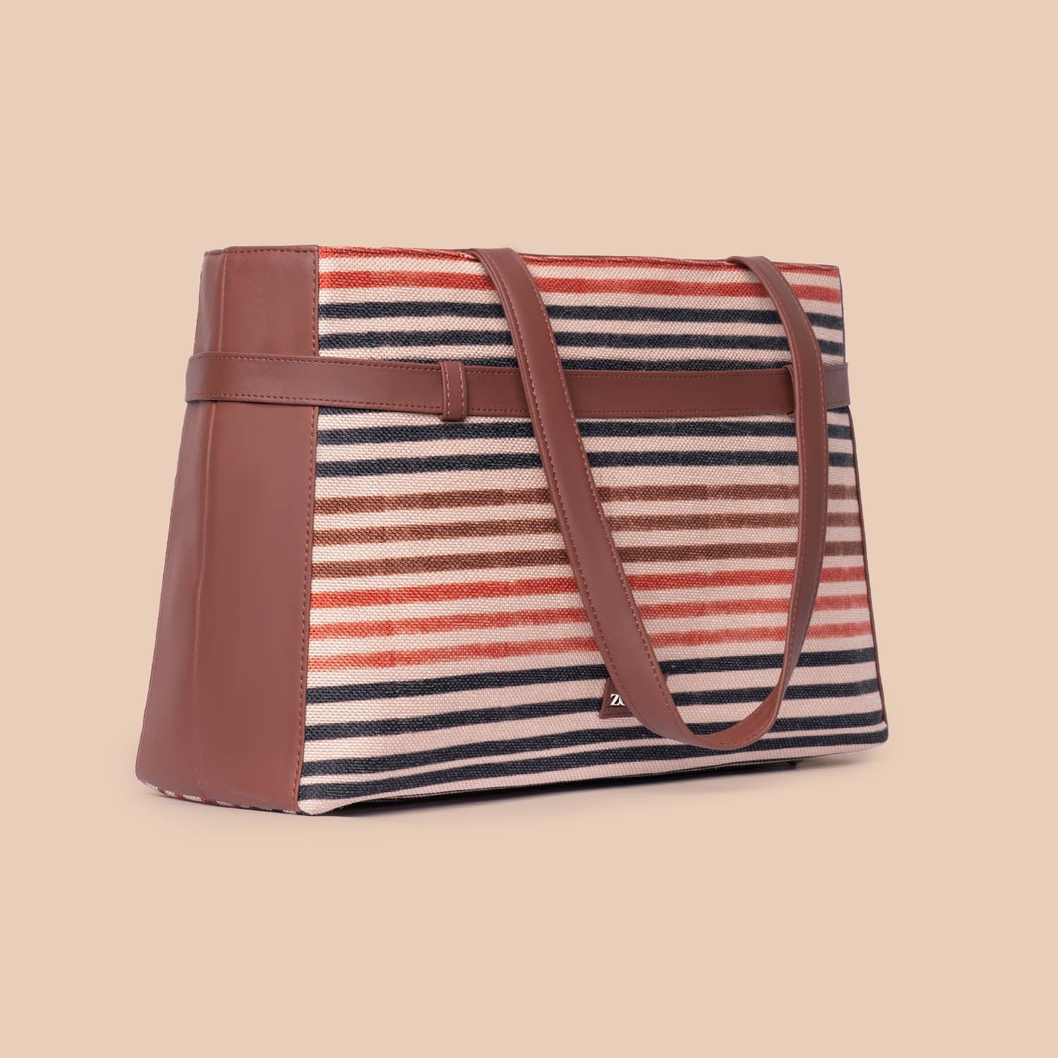 Qutub Stripes Statement Office Bag