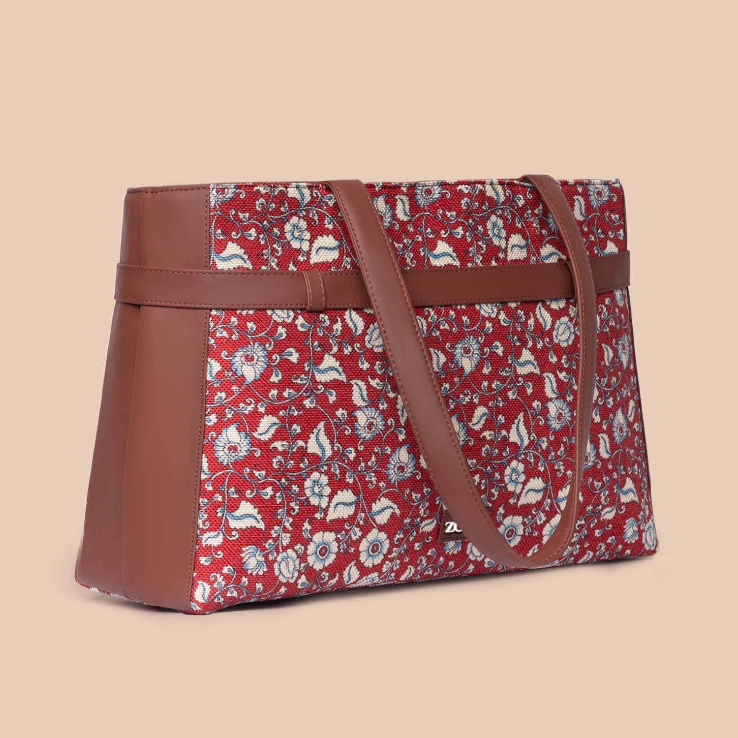 ZIP-Chittoor Red Kalamkari Statement Office Bag