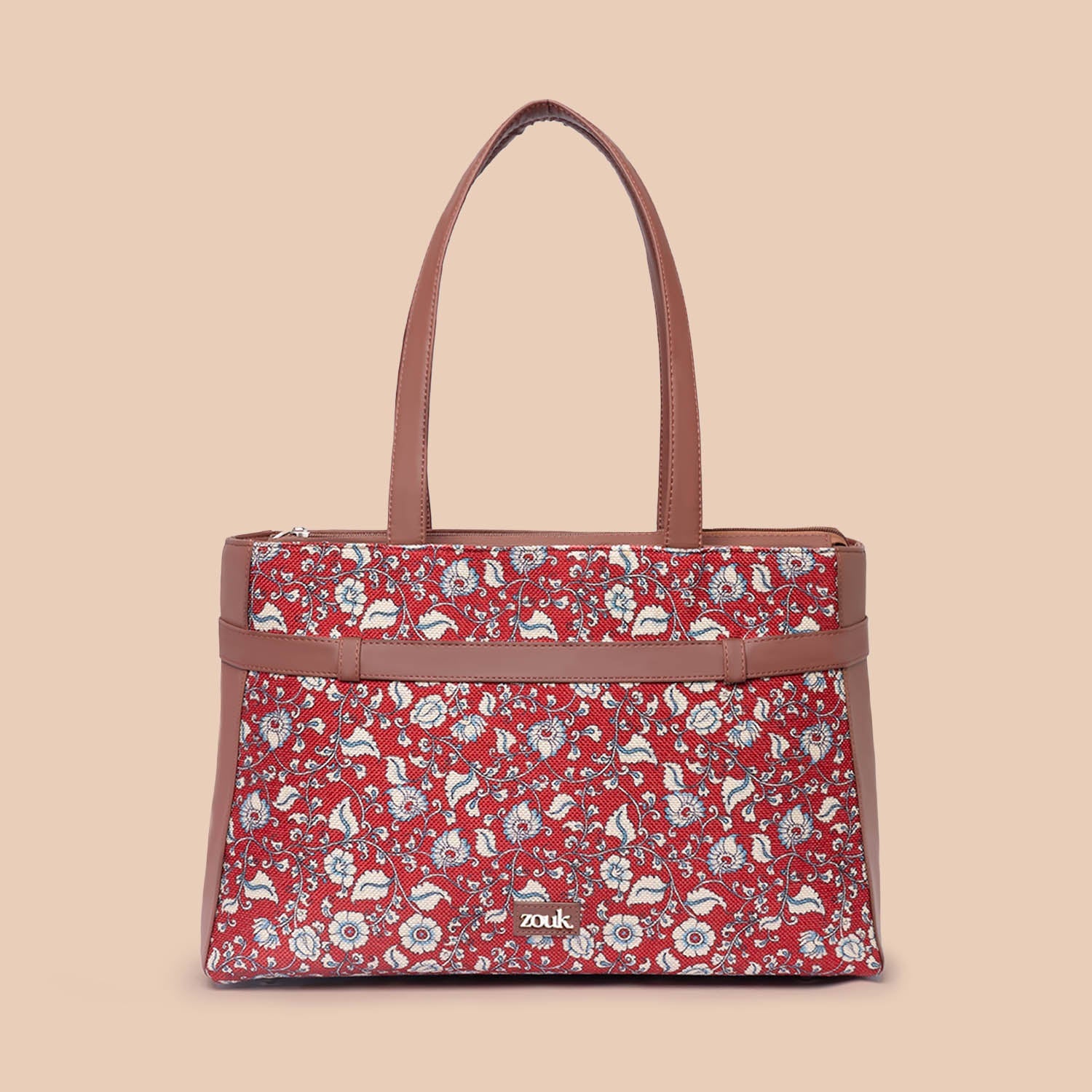 ZIP-Chittoor Red Kalamkari Statement Office Bag