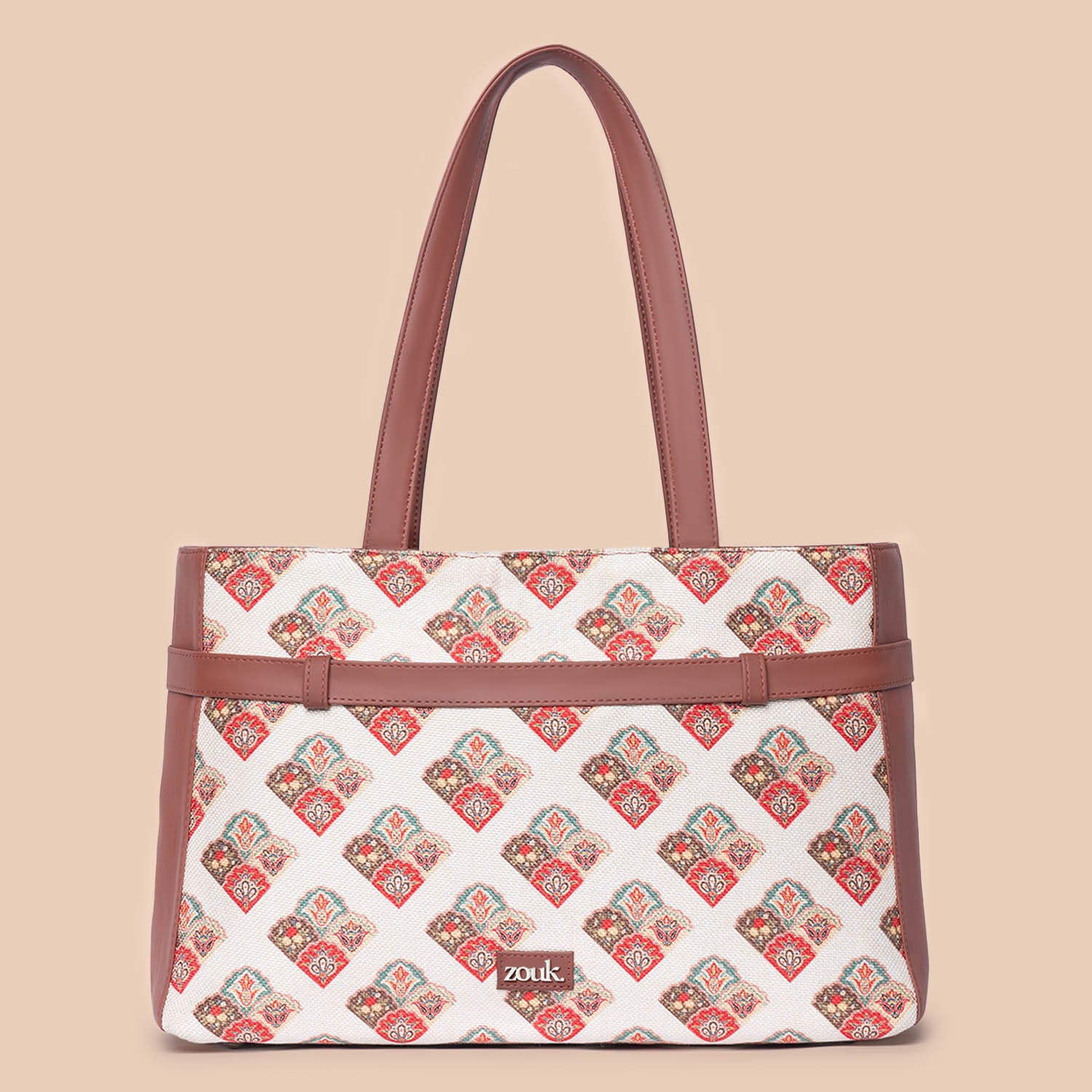 Seashell Motif White Statement Office Bag