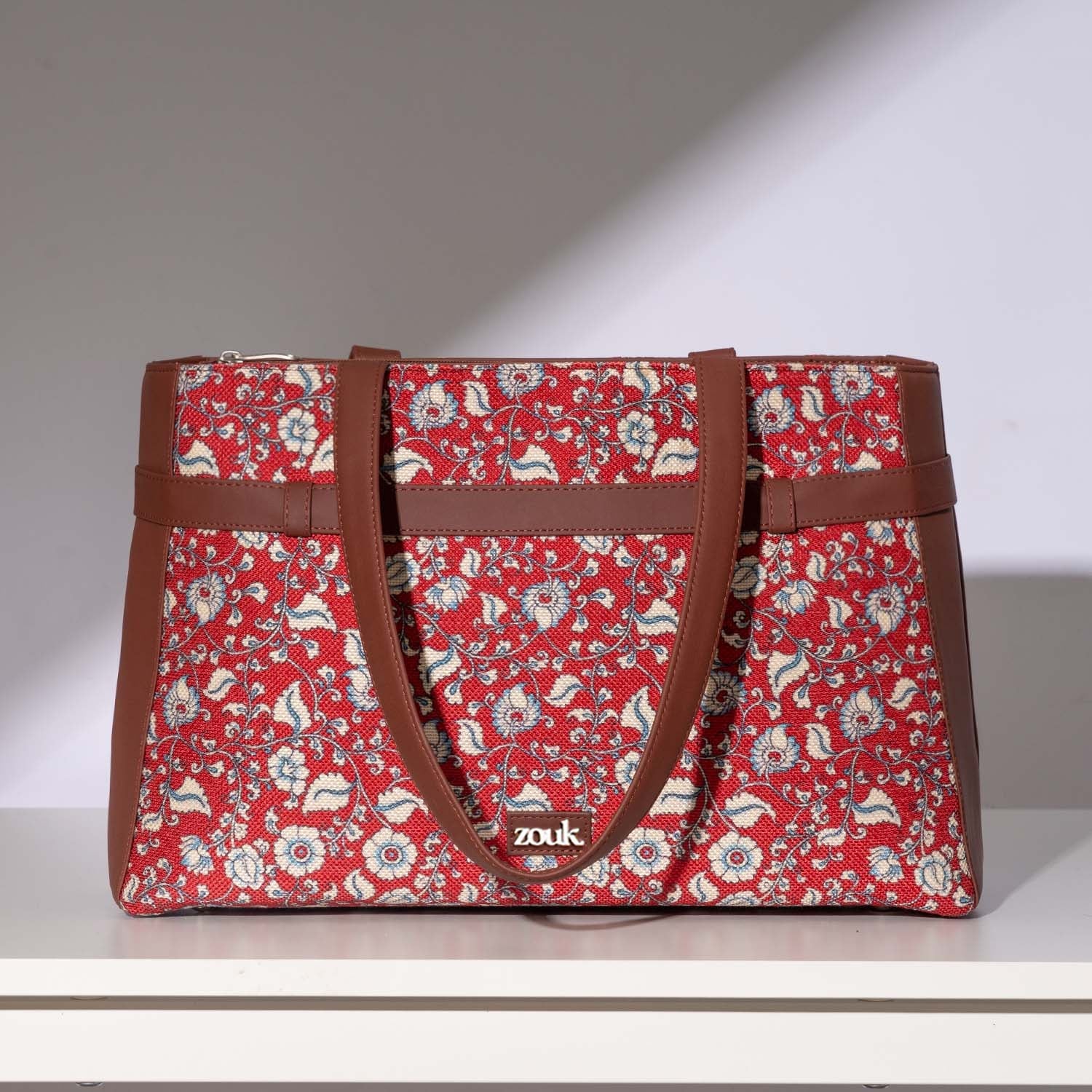 ZIP-Chittoor Red Kalamkari Statement Office Bag