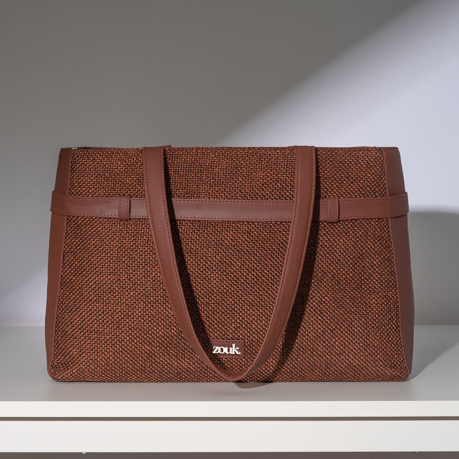 Brown Metal Statement Office Bag