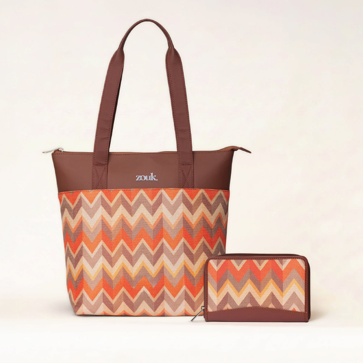 Tidal Wave Everyday Tote Bag & Chain Wallet Combo