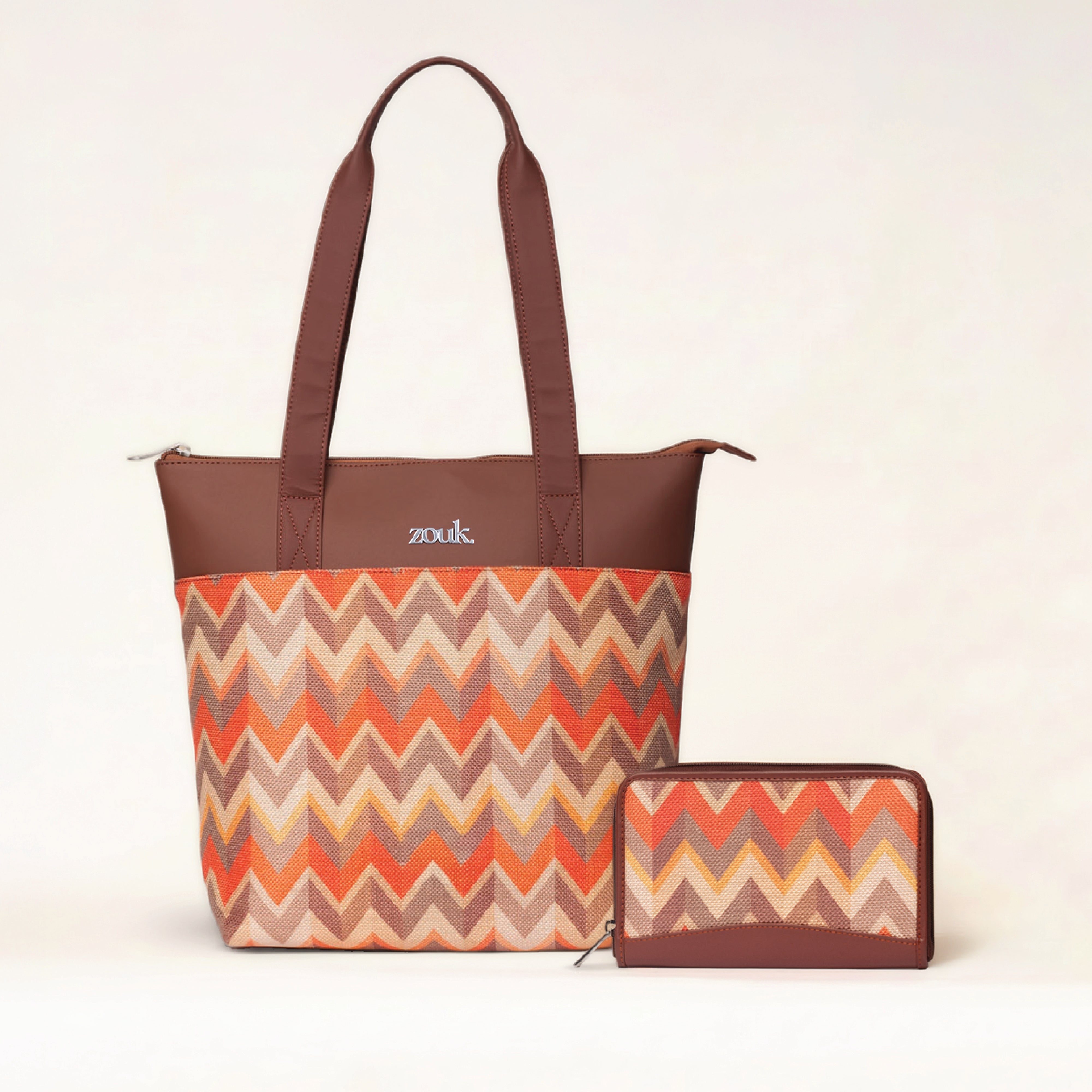 Tidal Wave Everyday Tote Bag & Chain Wallet Combo