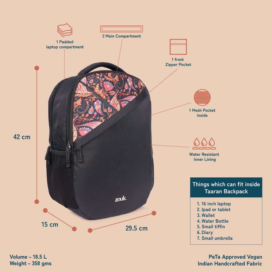 ZIP-Taaran Backpack - Paisley Print