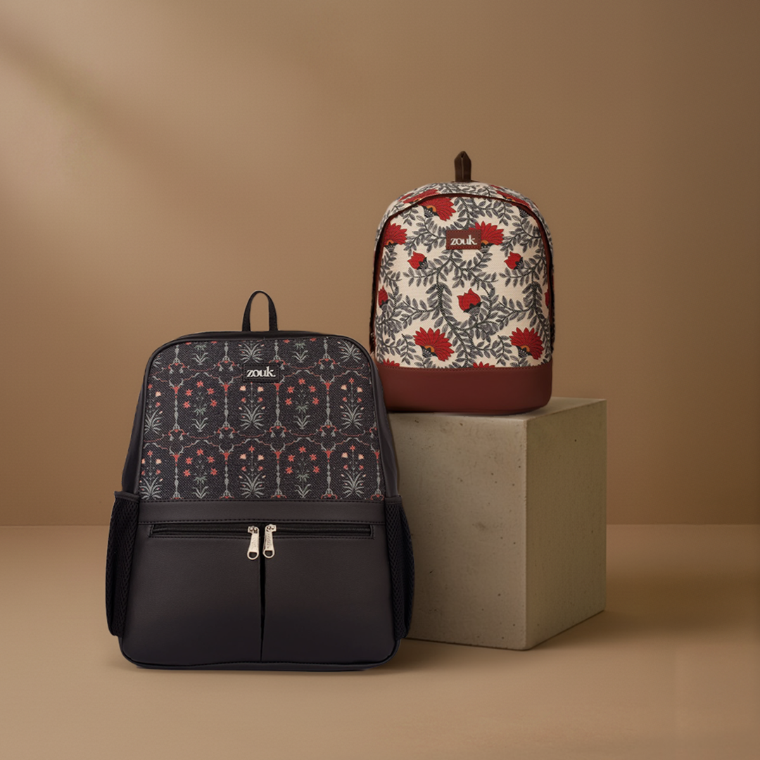 Taj Guldasta Office Backpack & Nawabi Couture Dome Daypack Combo