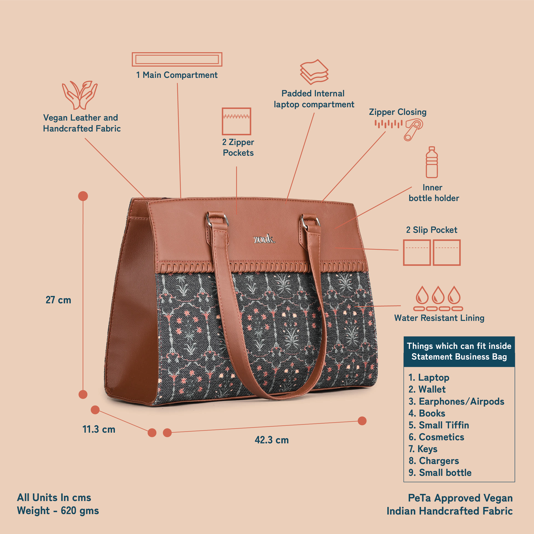 Taj Guldasta Statement Business Bag