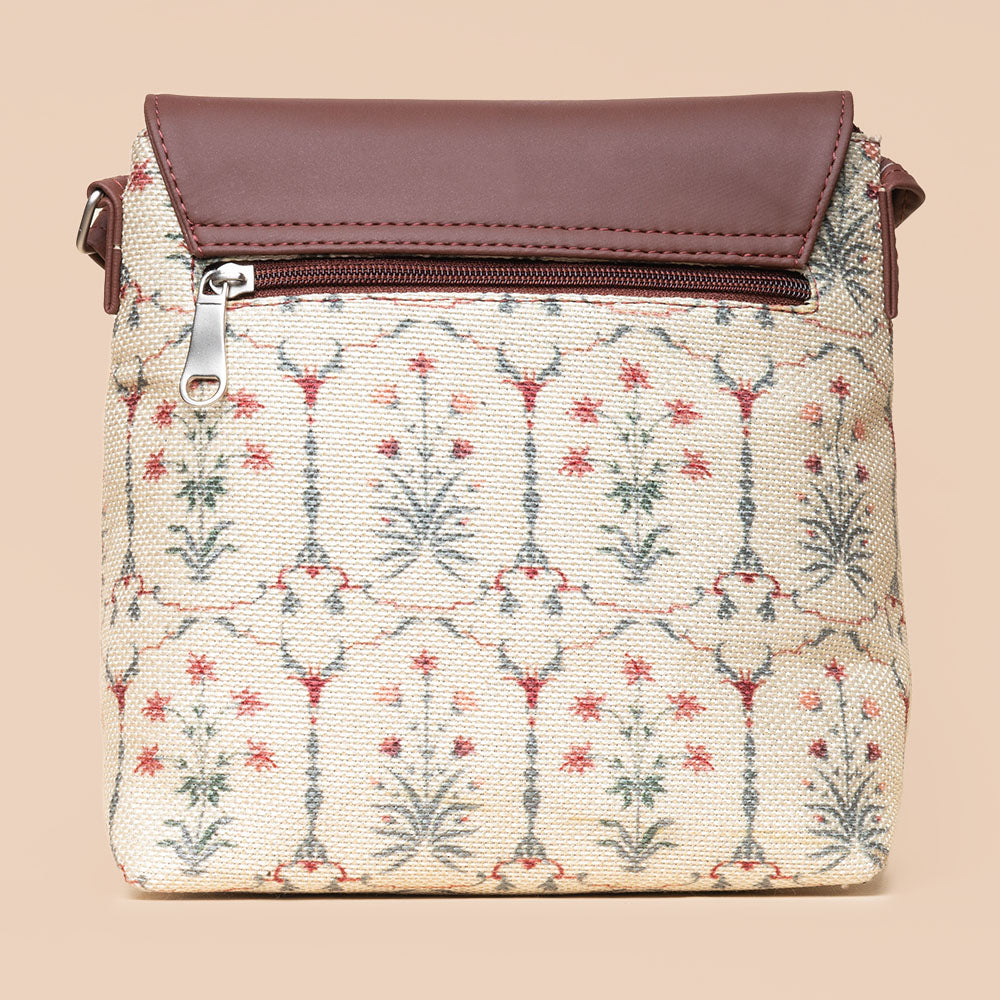 Taj Nakashi & Paisley Print - Flap Sling Bag & Classic Zipper Wallet Combo