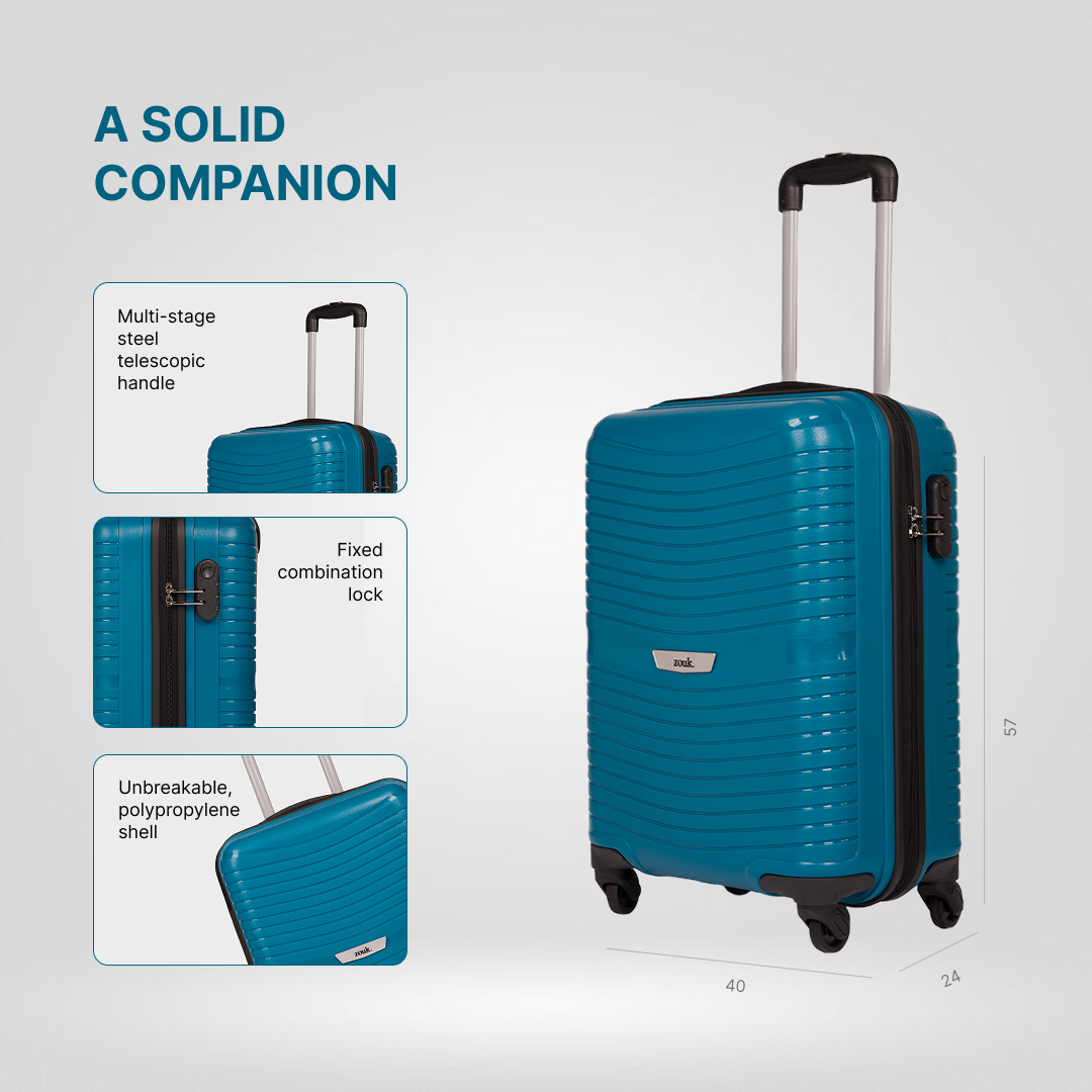 Teal Zoya Trolley Bag (Cabin)