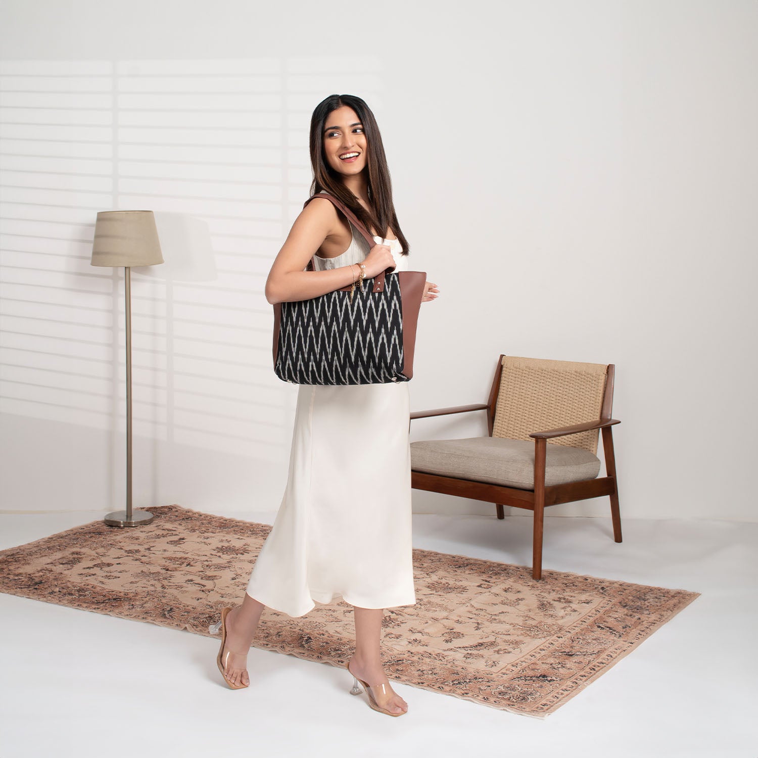 Ikat Wave Side Tote Bag