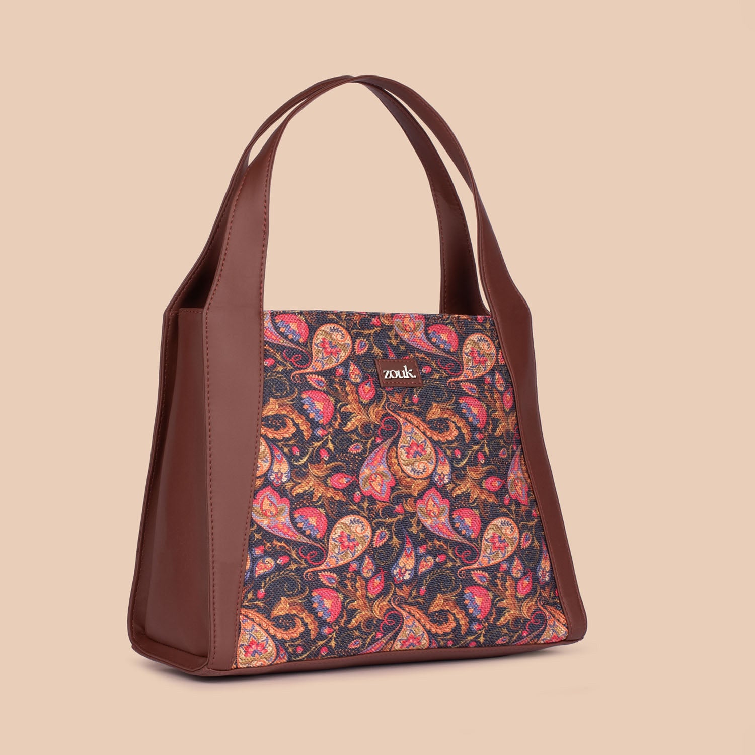 Paisley Print Trapezia Tote