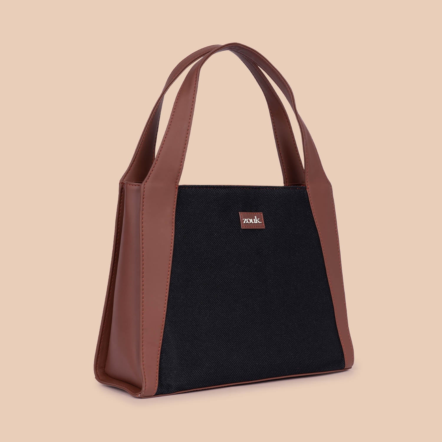 Jet Black Trapezia Tote